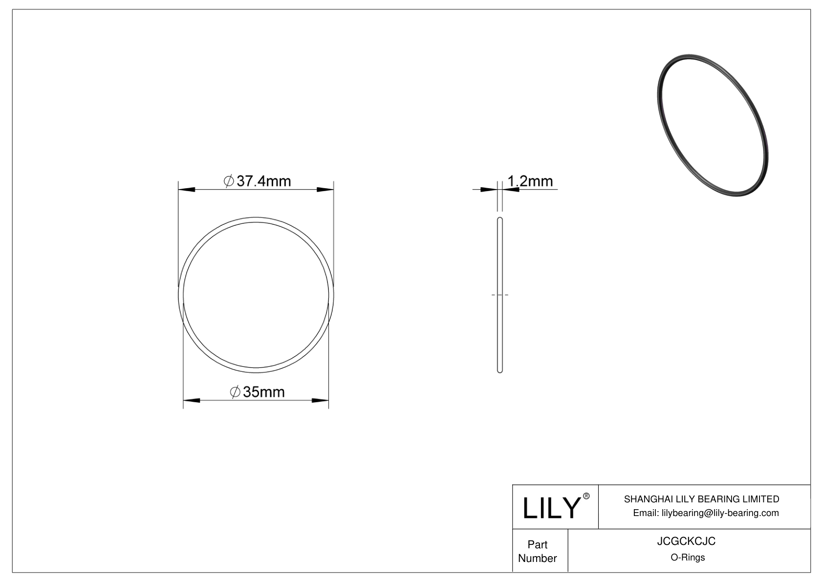 JCGCKCJC Juntas tóricas redondas resistentes al aceite cad drawing