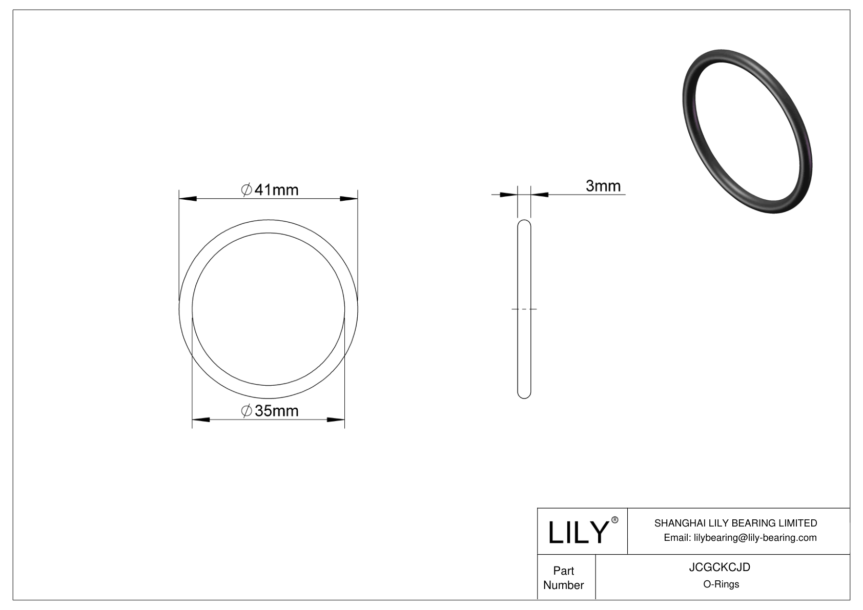 JCGCKCJD Oil Resistant O-Rings Round cad drawing