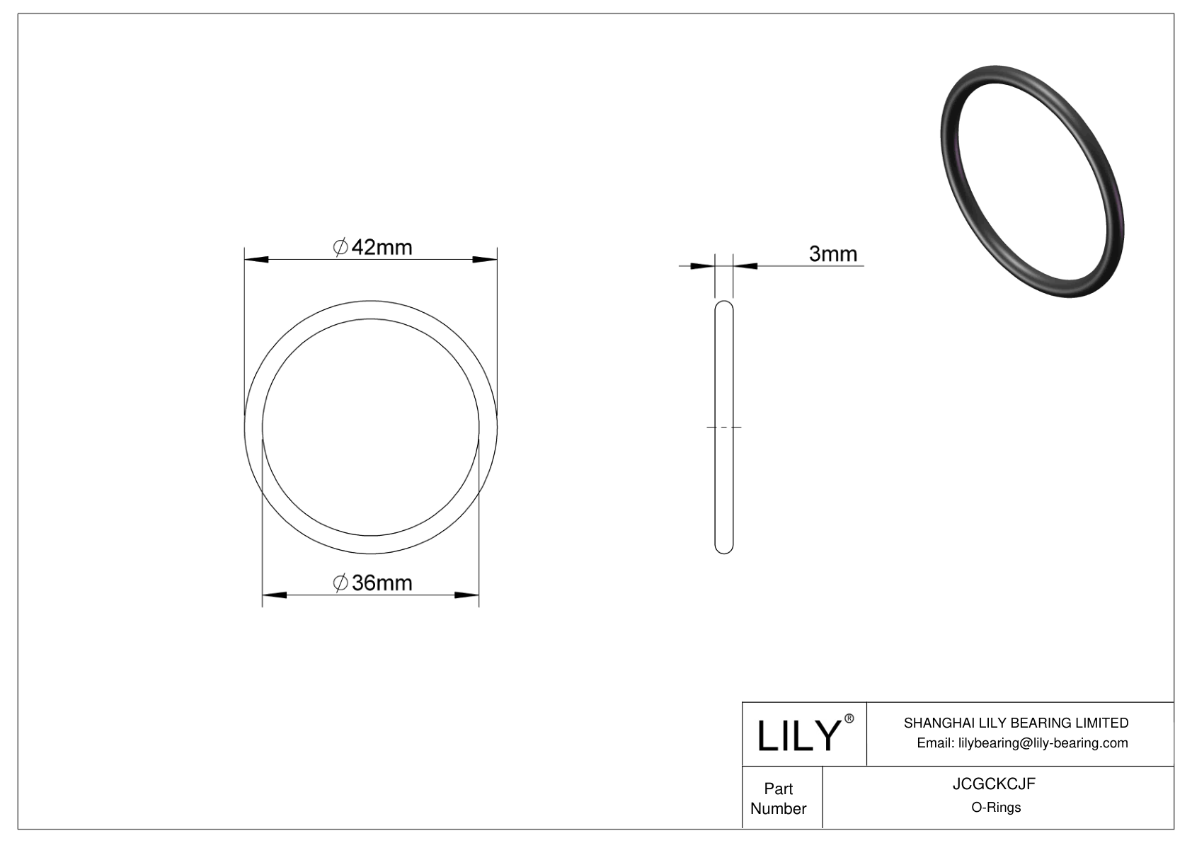 JCGCKCJF Juntas tóricas redondas resistentes al aceite cad drawing