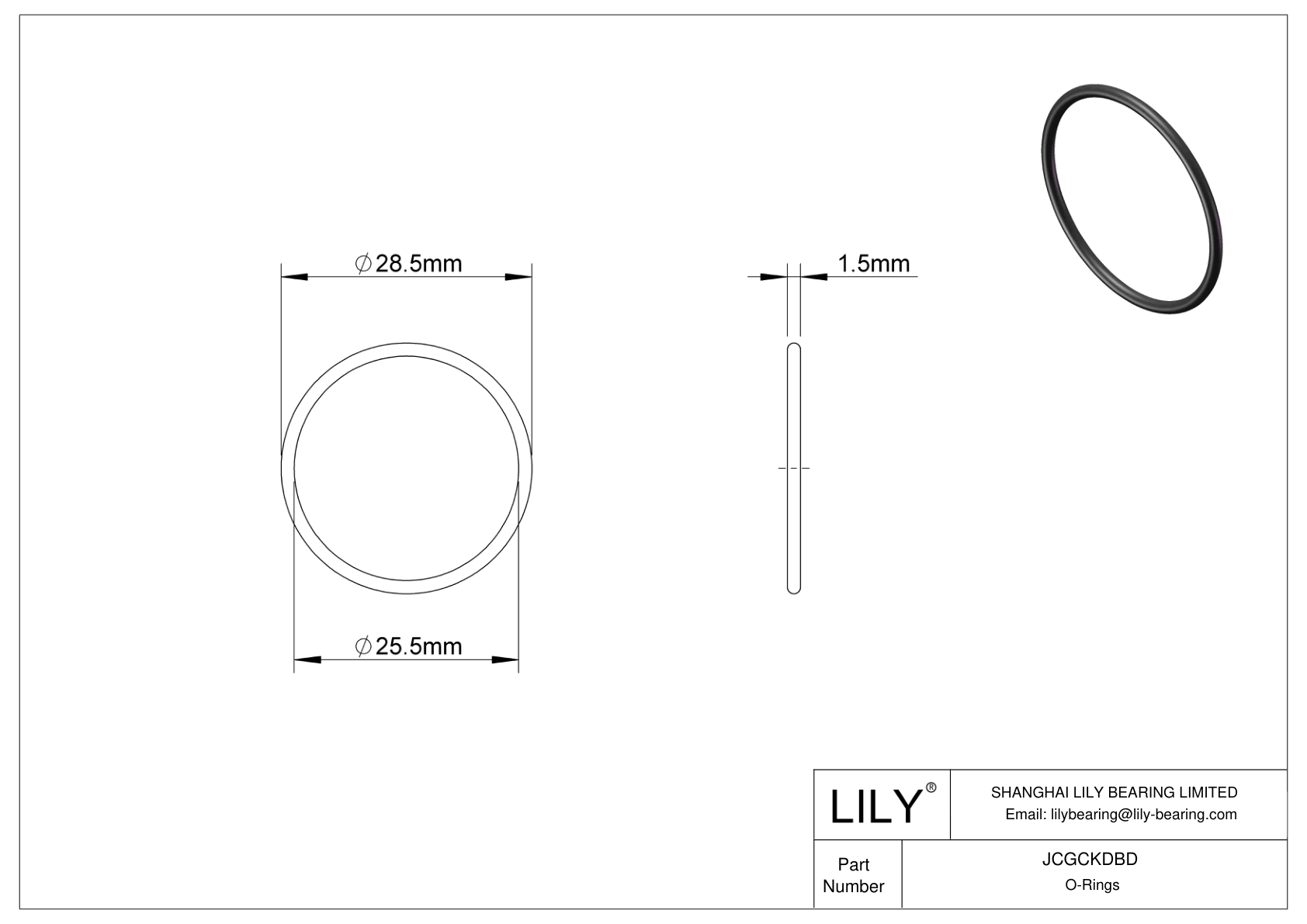 JCGCKDBD Juntas tóricas redondas resistentes al aceite cad drawing