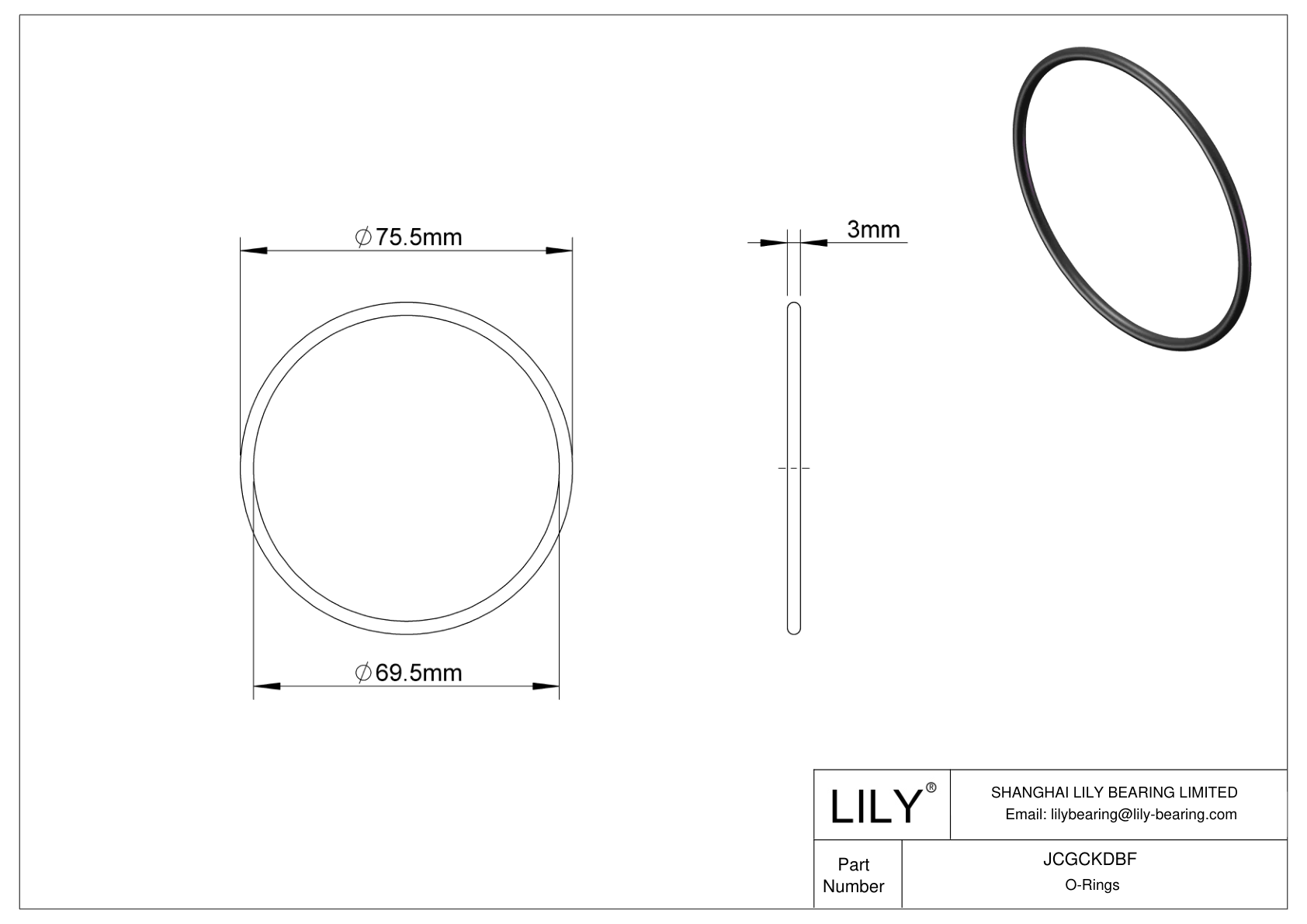 JCGCKDBF Juntas tóricas redondas resistentes al aceite cad drawing