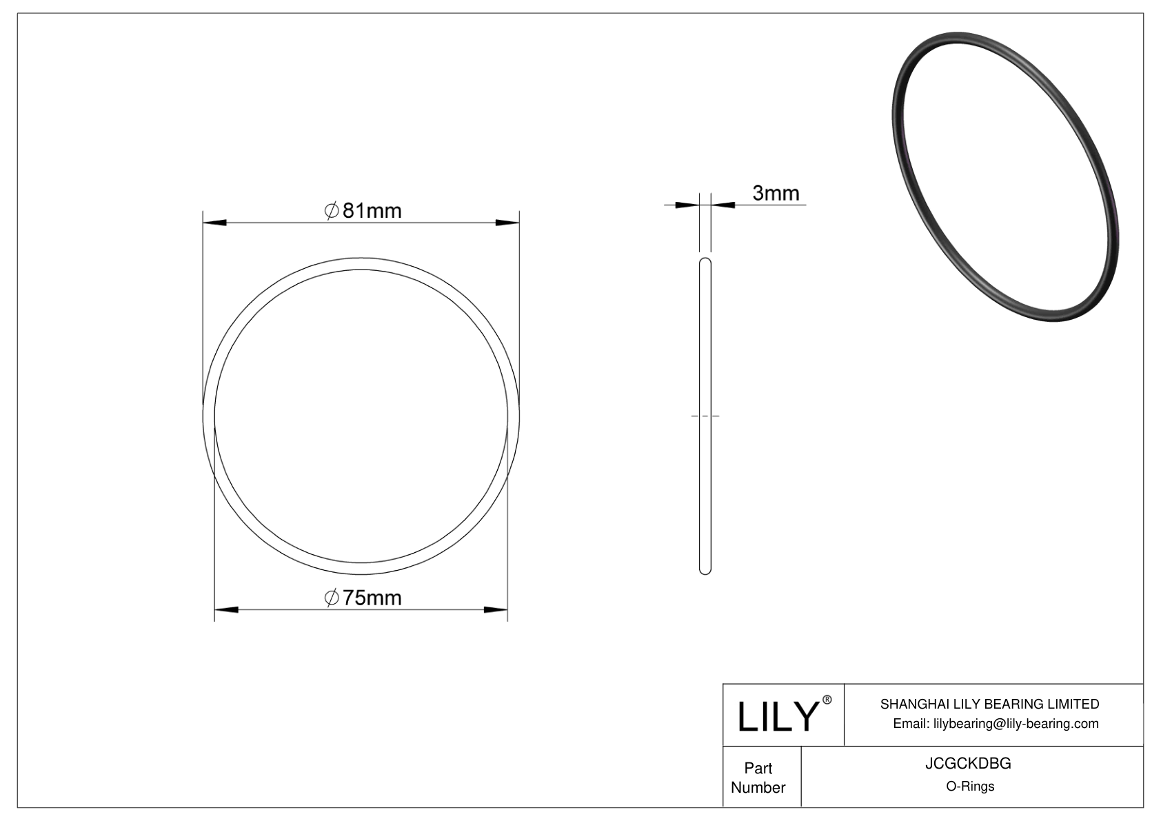 JCGCKDBG Oil Resistant O-Rings Round cad drawing