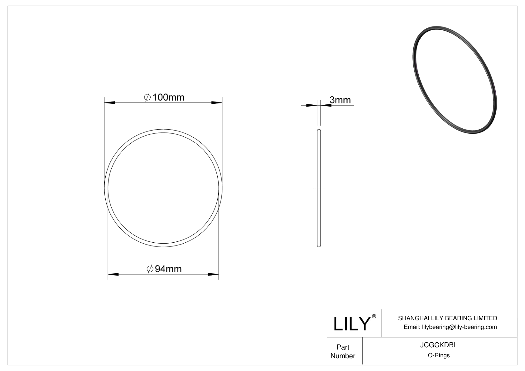 JCGCKDBI Juntas tóricas redondas resistentes al aceite cad drawing