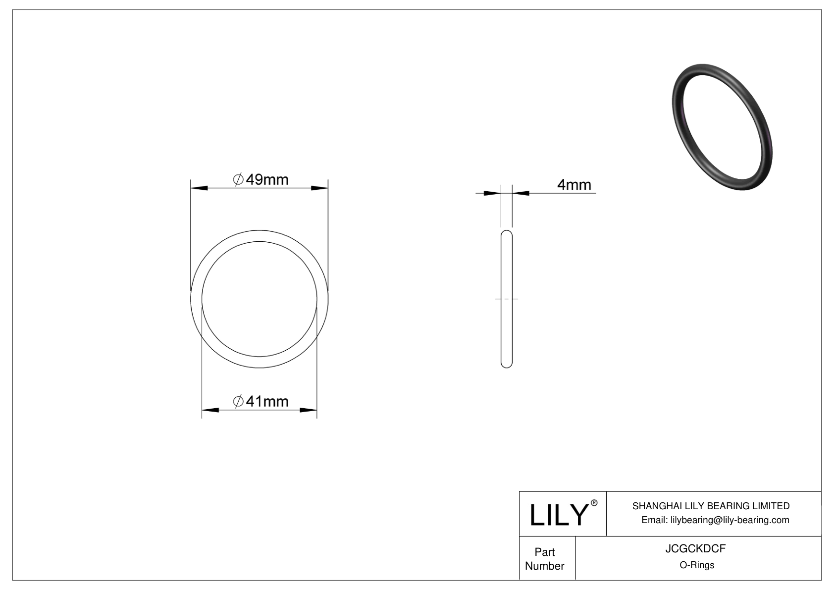 JCGCKDCF Oil Resistant O-Rings Round cad drawing