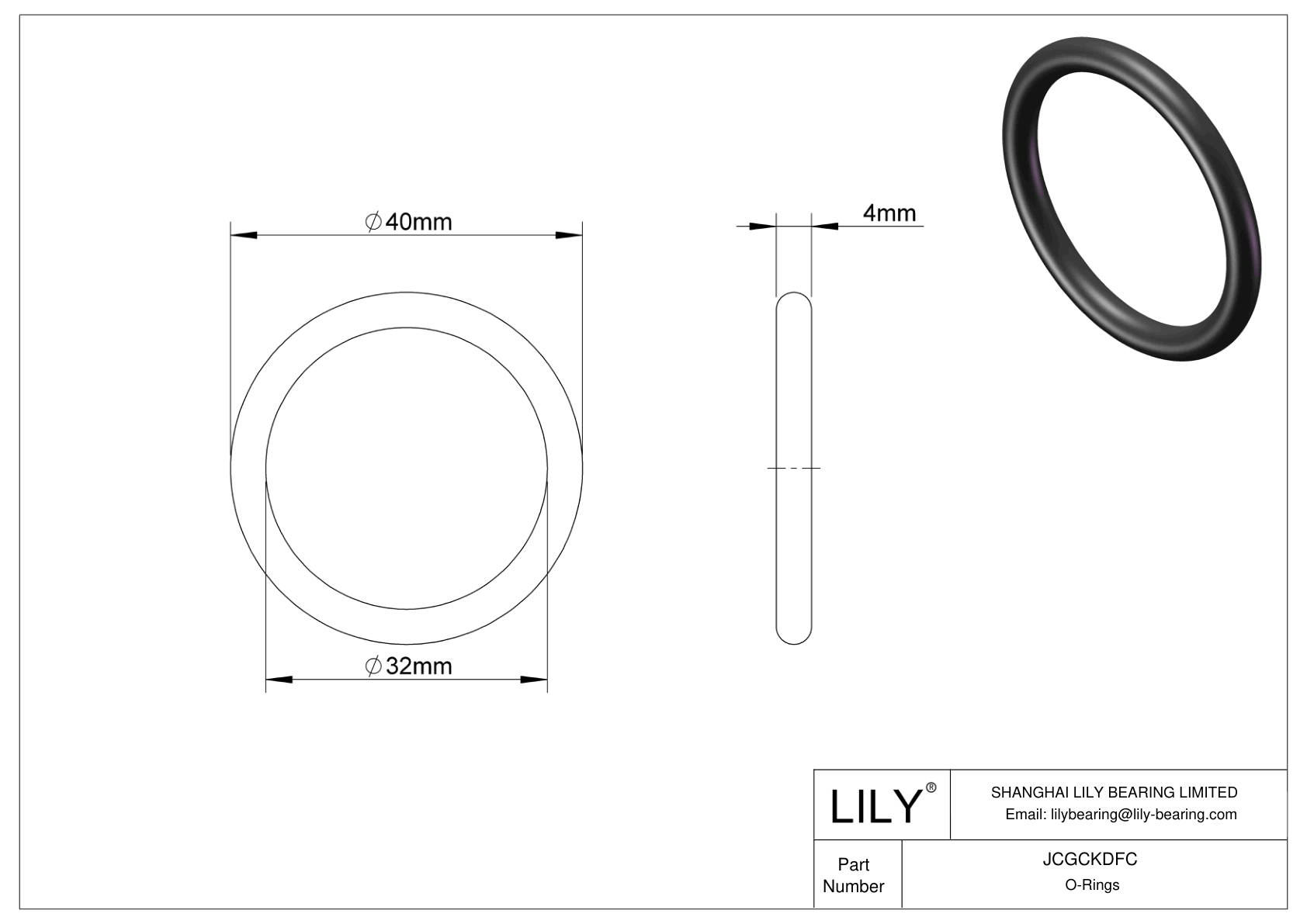 JCGCKDFC Oil Resistant O-Rings Round cad drawing