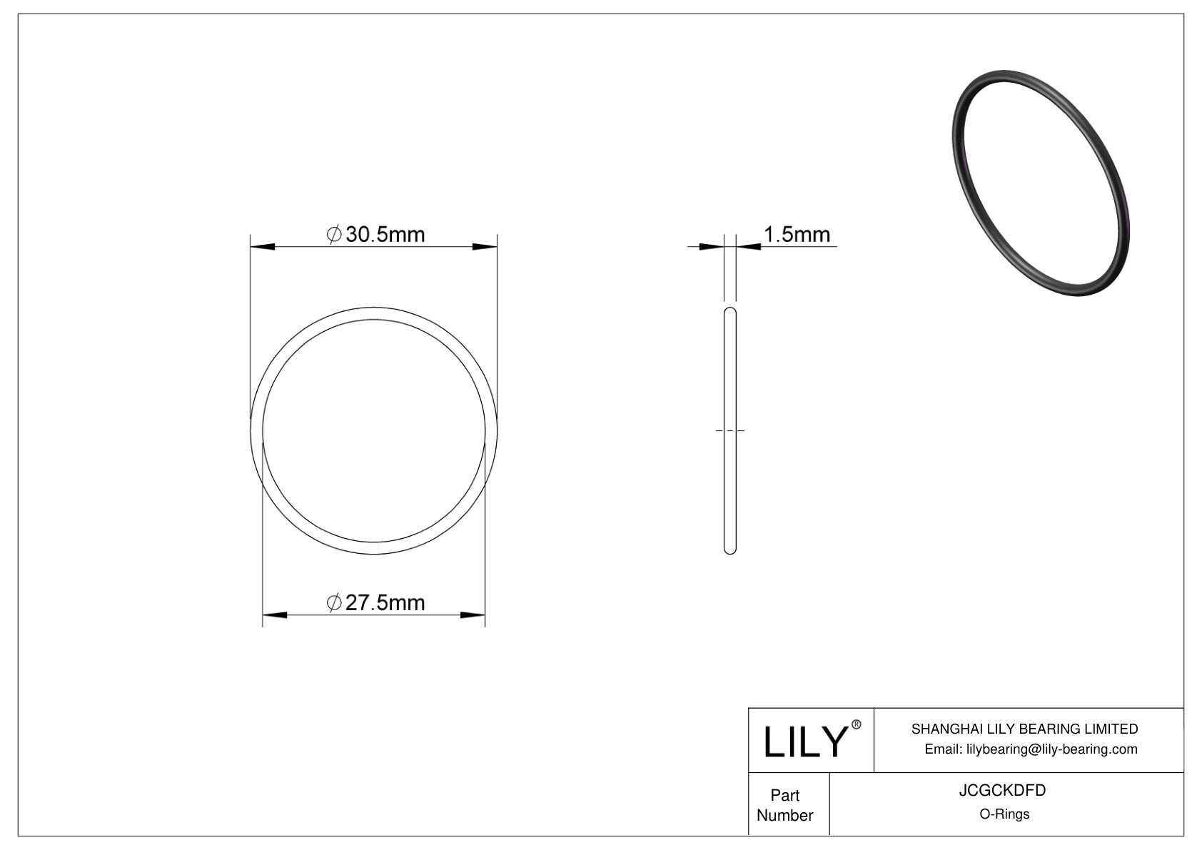 JCGCKDFD Oil Resistant O-Rings Round cad drawing