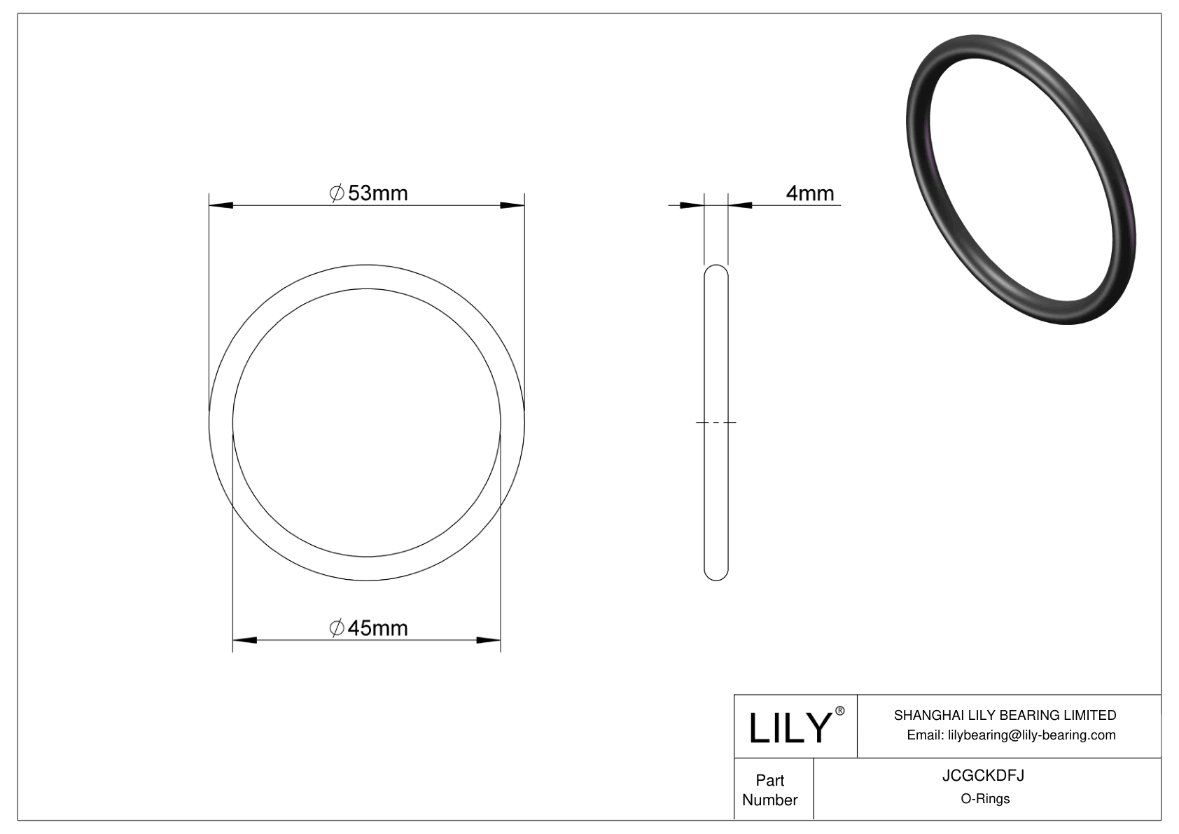 JCGCKDFJ Oil Resistant O-Rings Round cad drawing