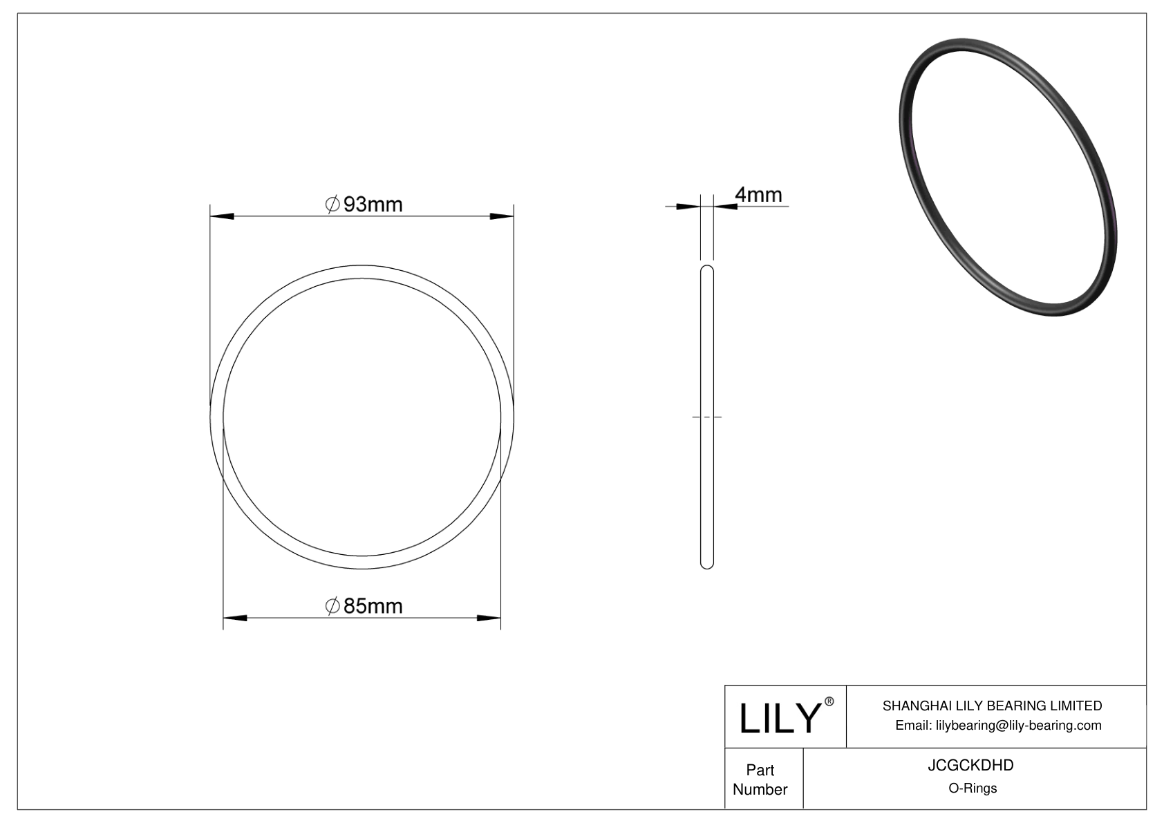 JCGCKDHD Juntas tóricas redondas resistentes al aceite cad drawing