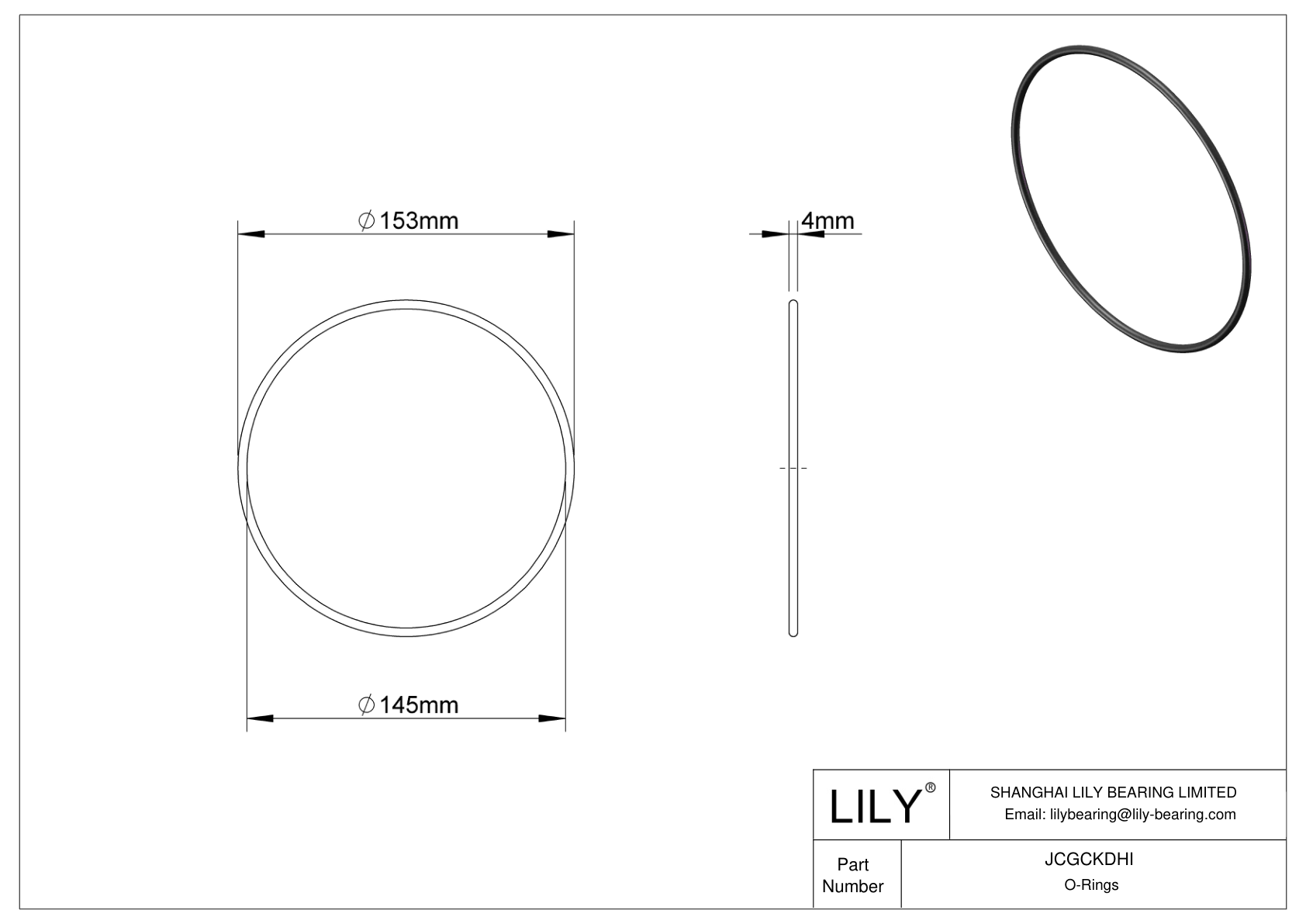 JCGCKDHI Juntas tóricas redondas resistentes al aceite cad drawing