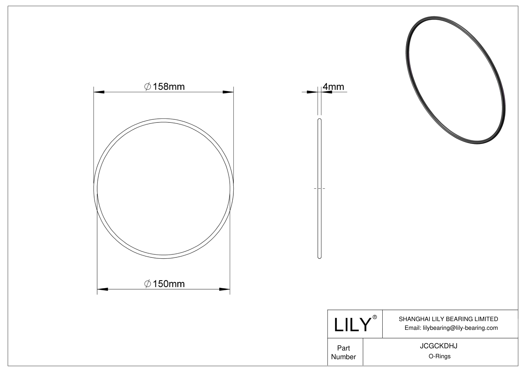 JCGCKDHJ Oil Resistant O-Rings Round cad drawing