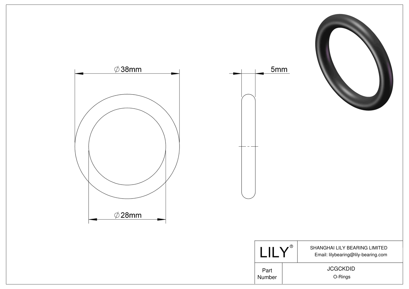 JCGCKDID Juntas tóricas redondas resistentes al aceite cad drawing