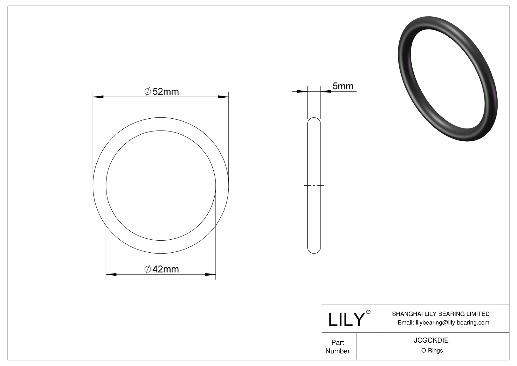 JCGCKDIE Oil Resistant O-Rings Round cad drawing