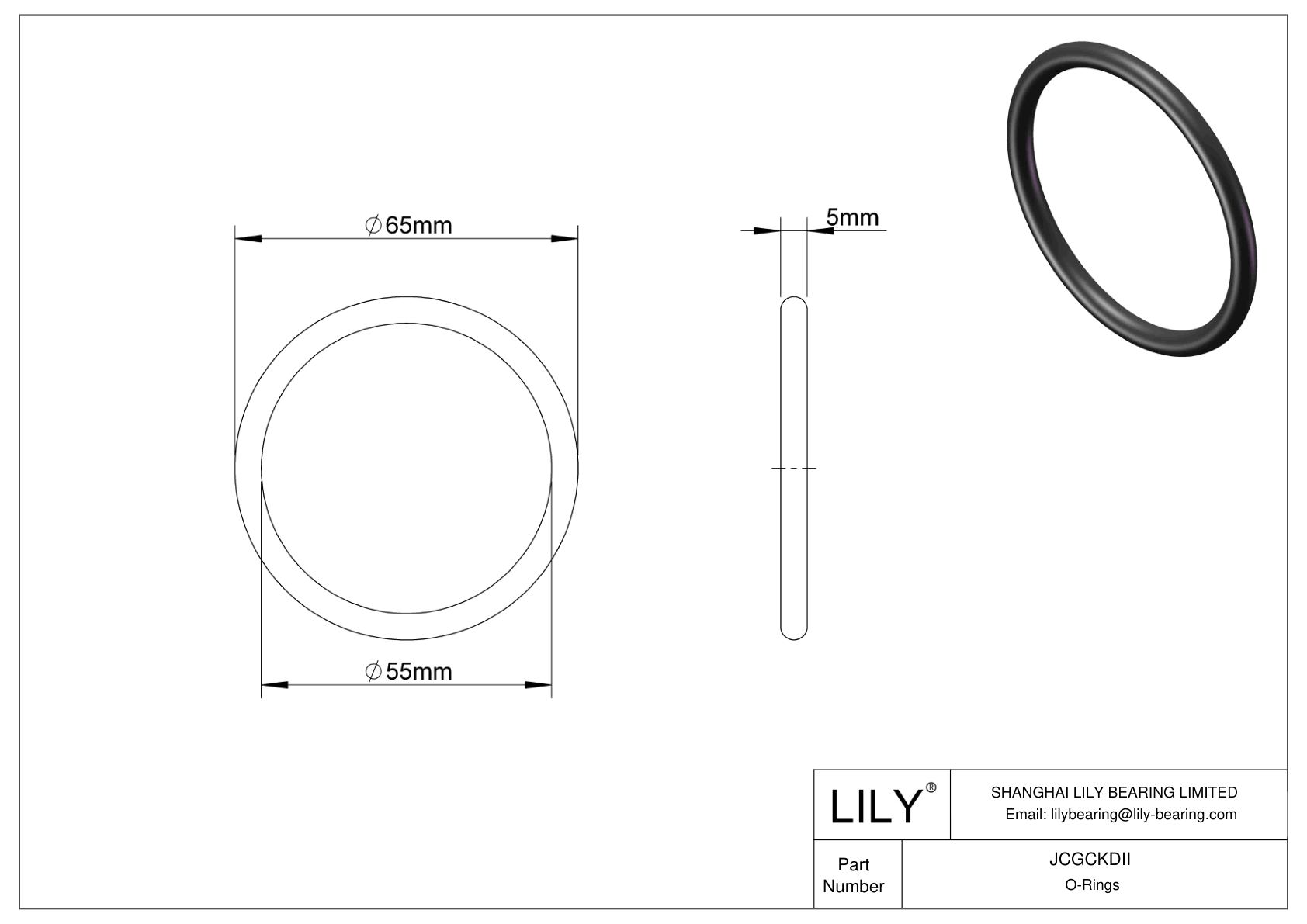 JCGCKDII Juntas tóricas redondas resistentes al aceite cad drawing