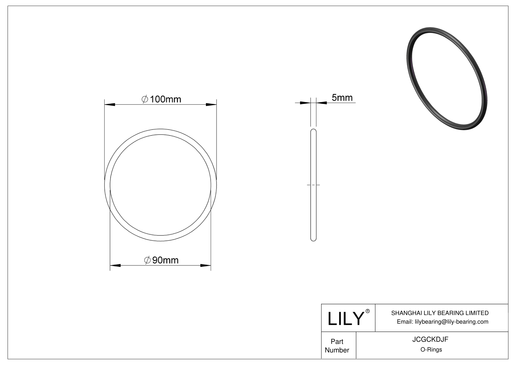 JCGCKDJF Oil Resistant O-Rings Round cad drawing