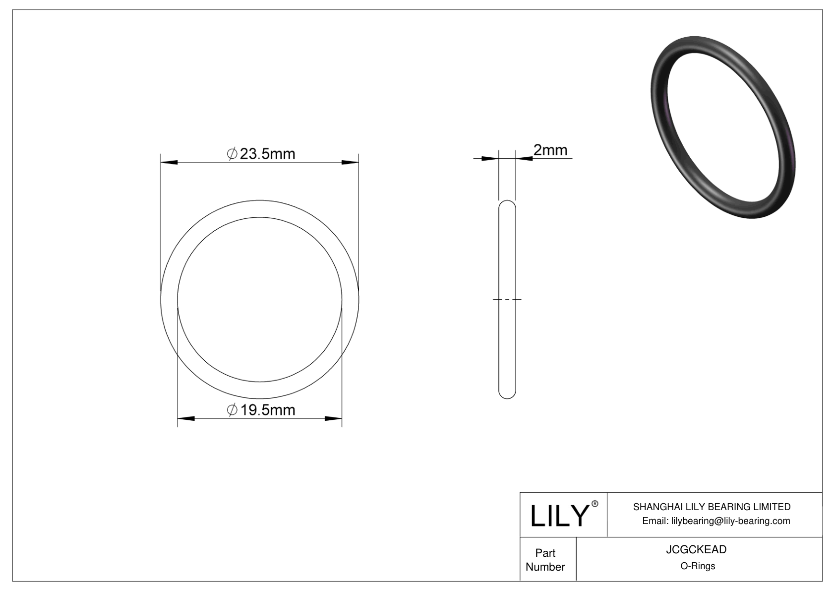 JCGCKEAD Oil Resistant O-Rings Round cad drawing