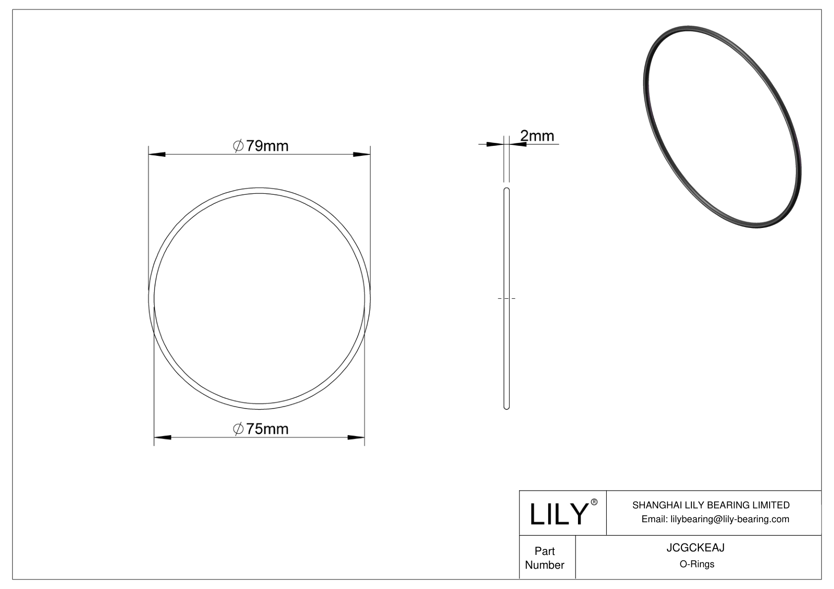 JCGCKEAJ Oil Resistant O-Rings Round cad drawing