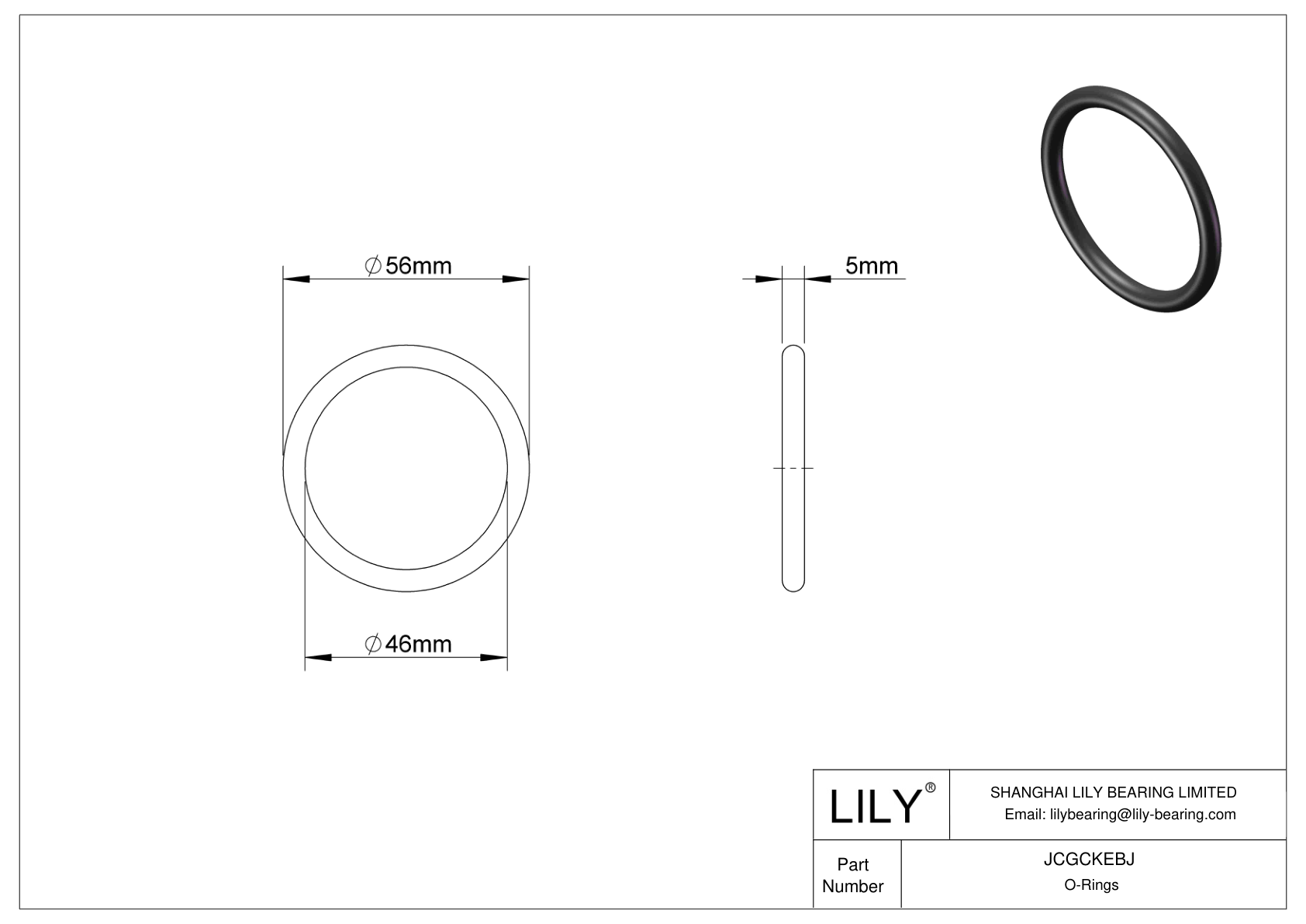 JCGCKEBJ Oil Resistant O-Rings Round cad drawing