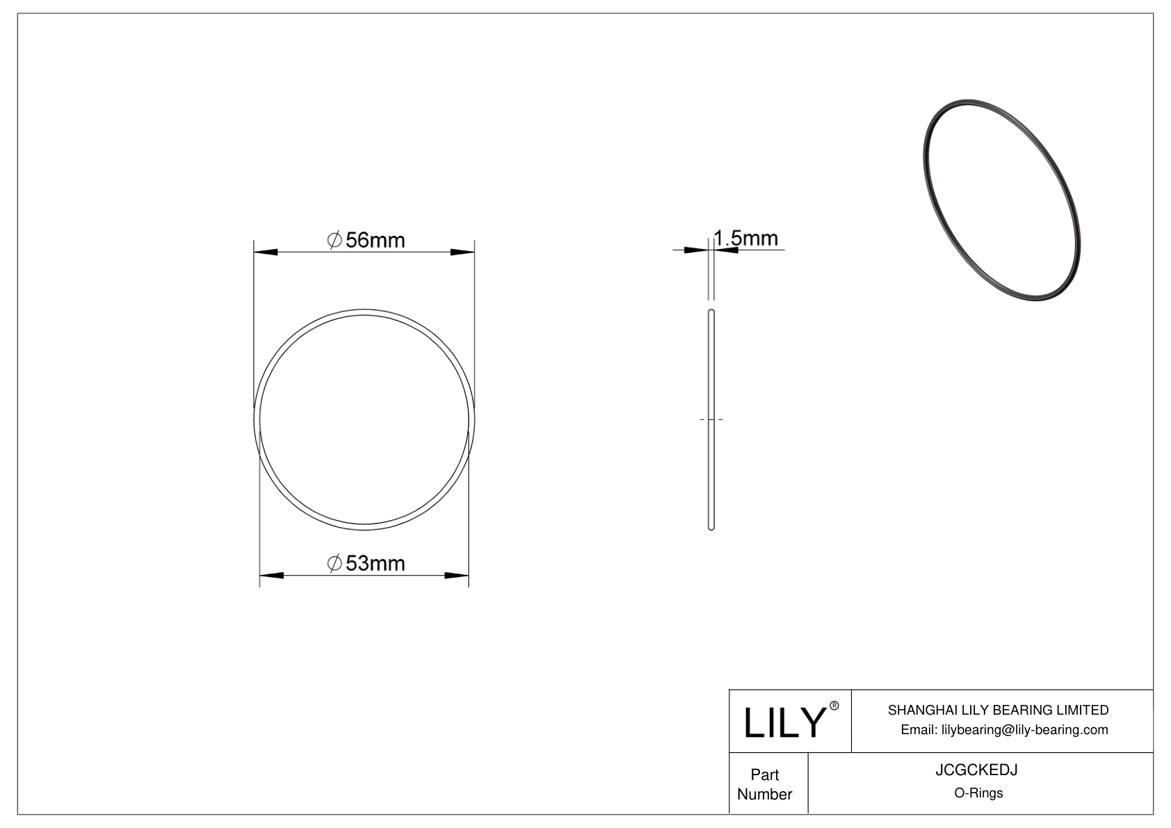 JCGCKEDJ Juntas tóricas redondas resistentes al aceite cad drawing