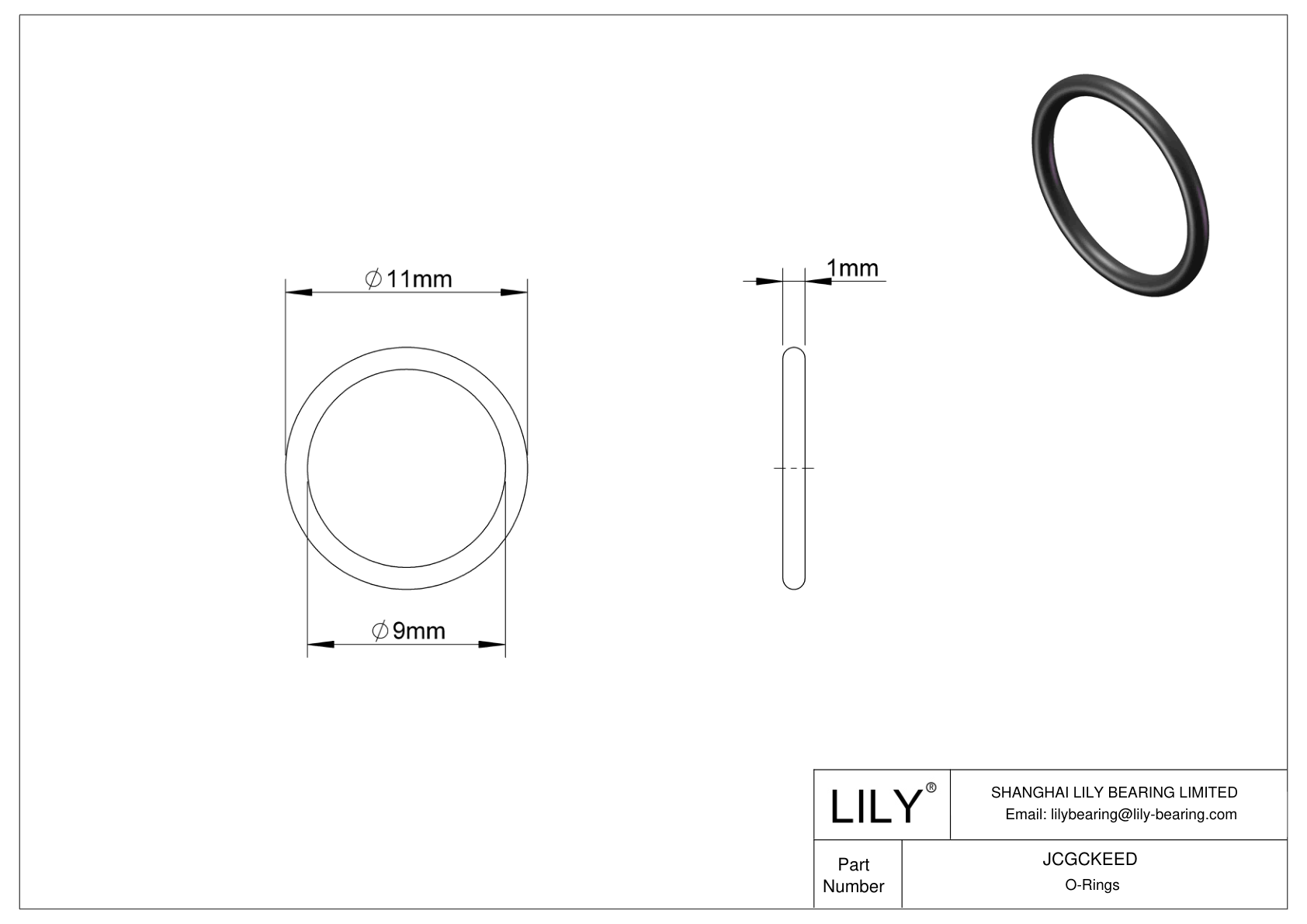 JCGCKEED Oil Resistant O-Rings Round cad drawing