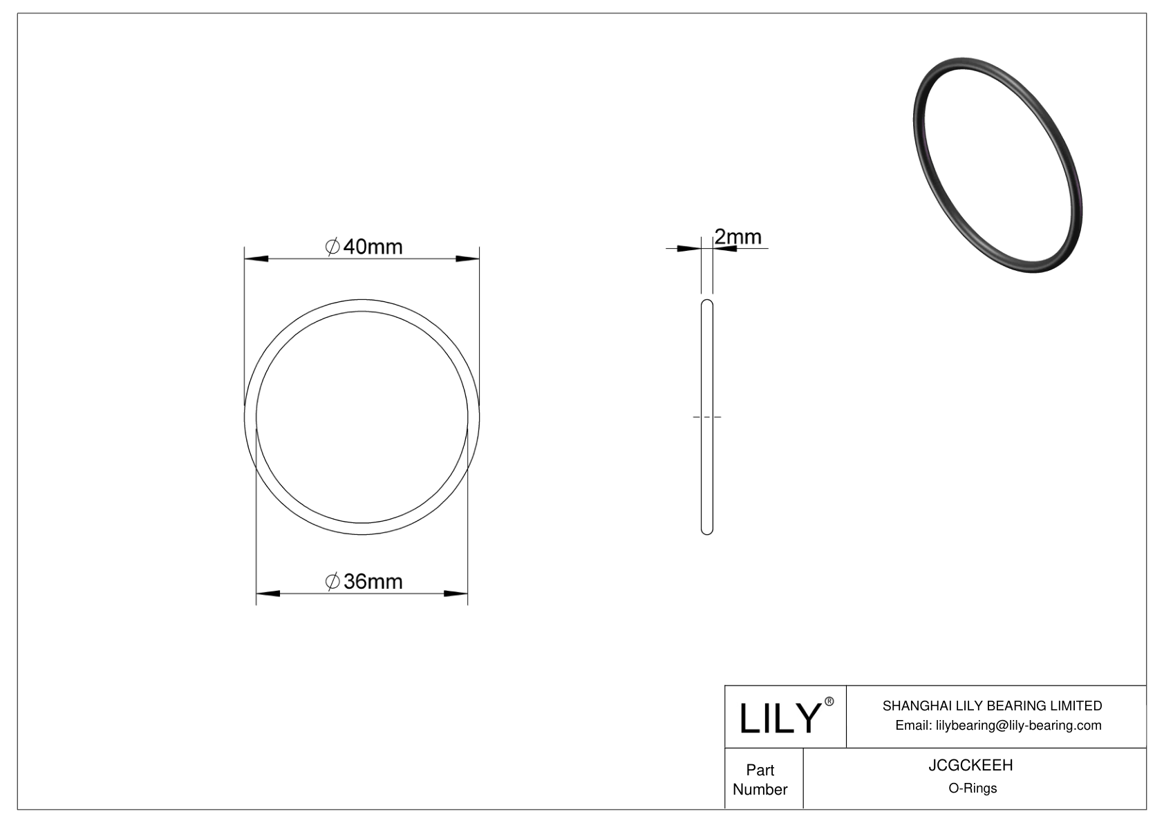 JCGCKEEH Juntas tóricas redondas resistentes al aceite cad drawing