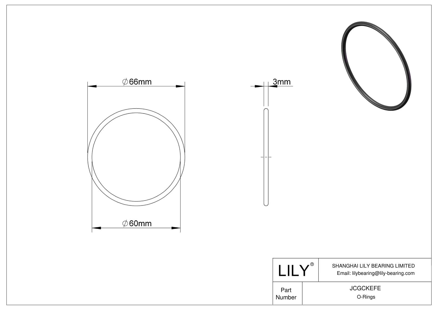 JCGCKEFE Oil Resistant O-Rings Round cad drawing