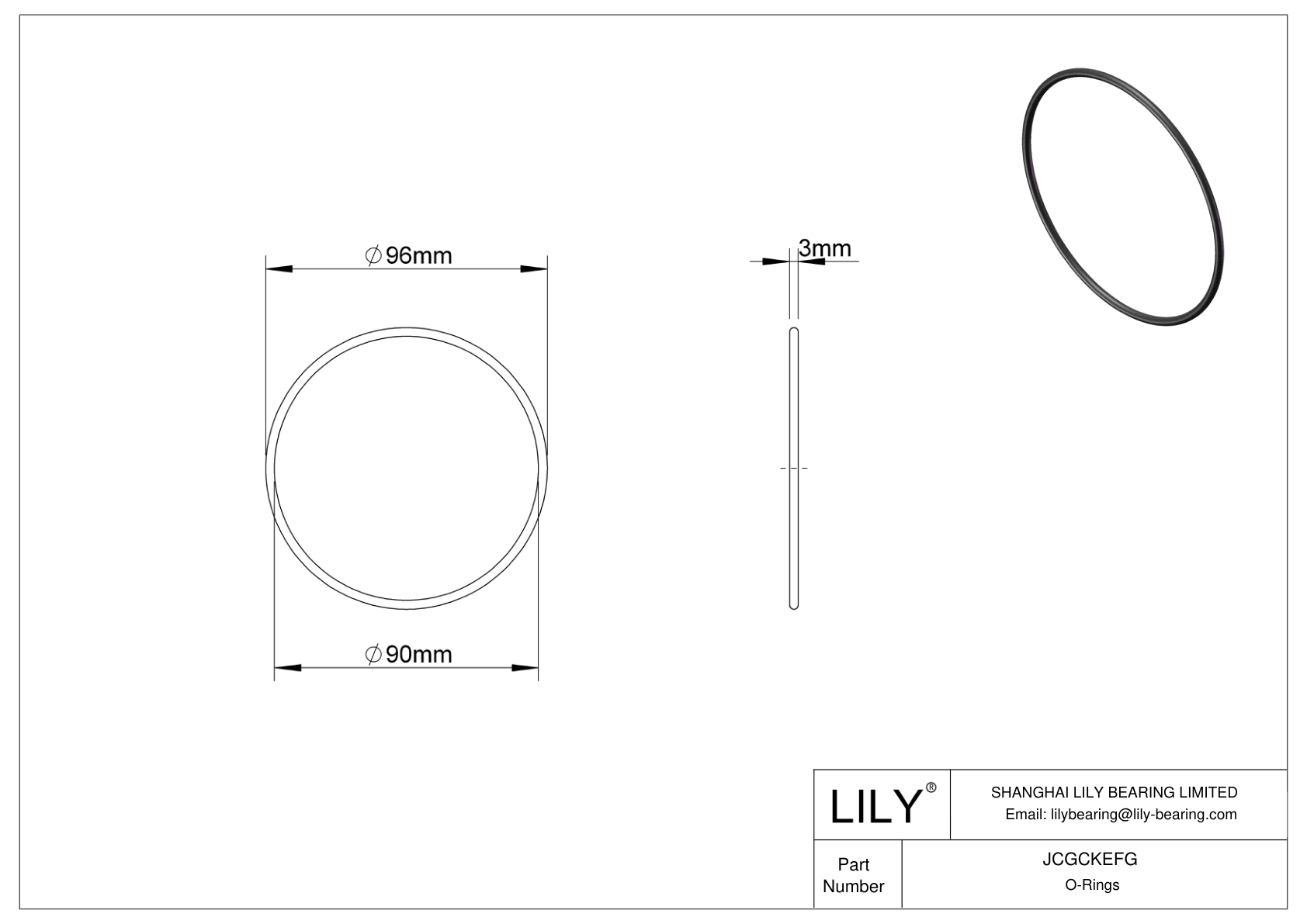 JCGCKEFG Oil Resistant O-Rings Round cad drawing