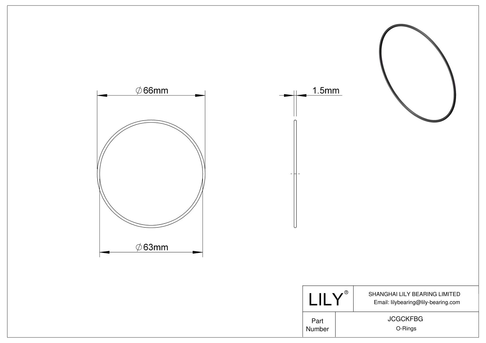 JCGCKFBG Juntas tóricas redondas resistentes al aceite cad drawing