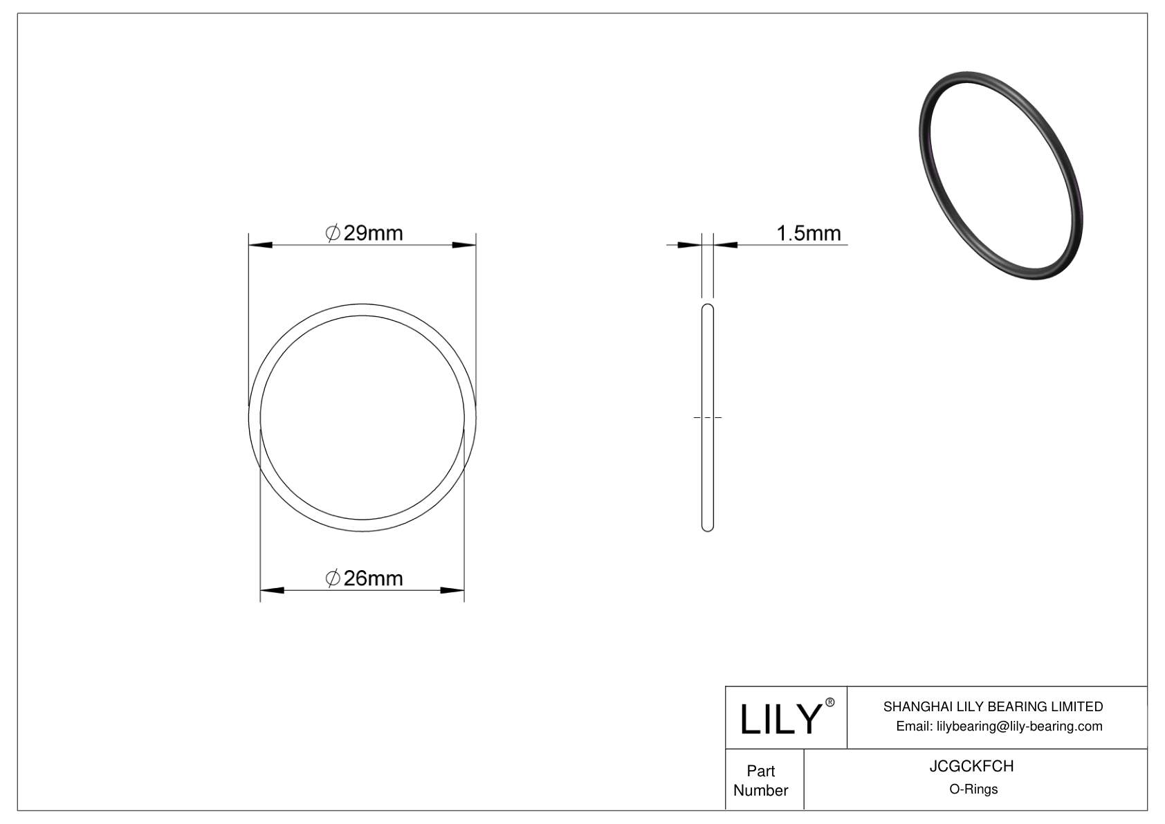 JCGCKFCH Oil Resistant O-Rings Round cad drawing