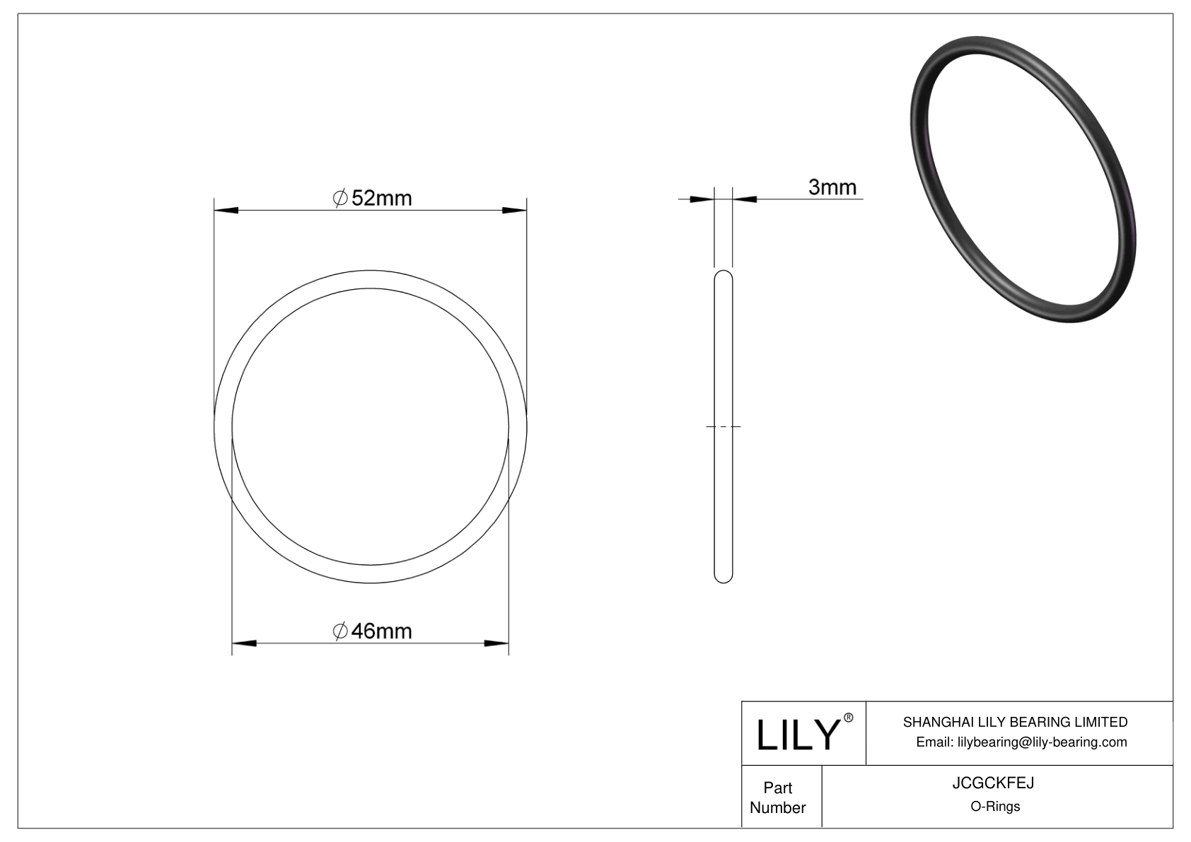 JCGCKFEJ Oil Resistant O-Rings Round cad drawing