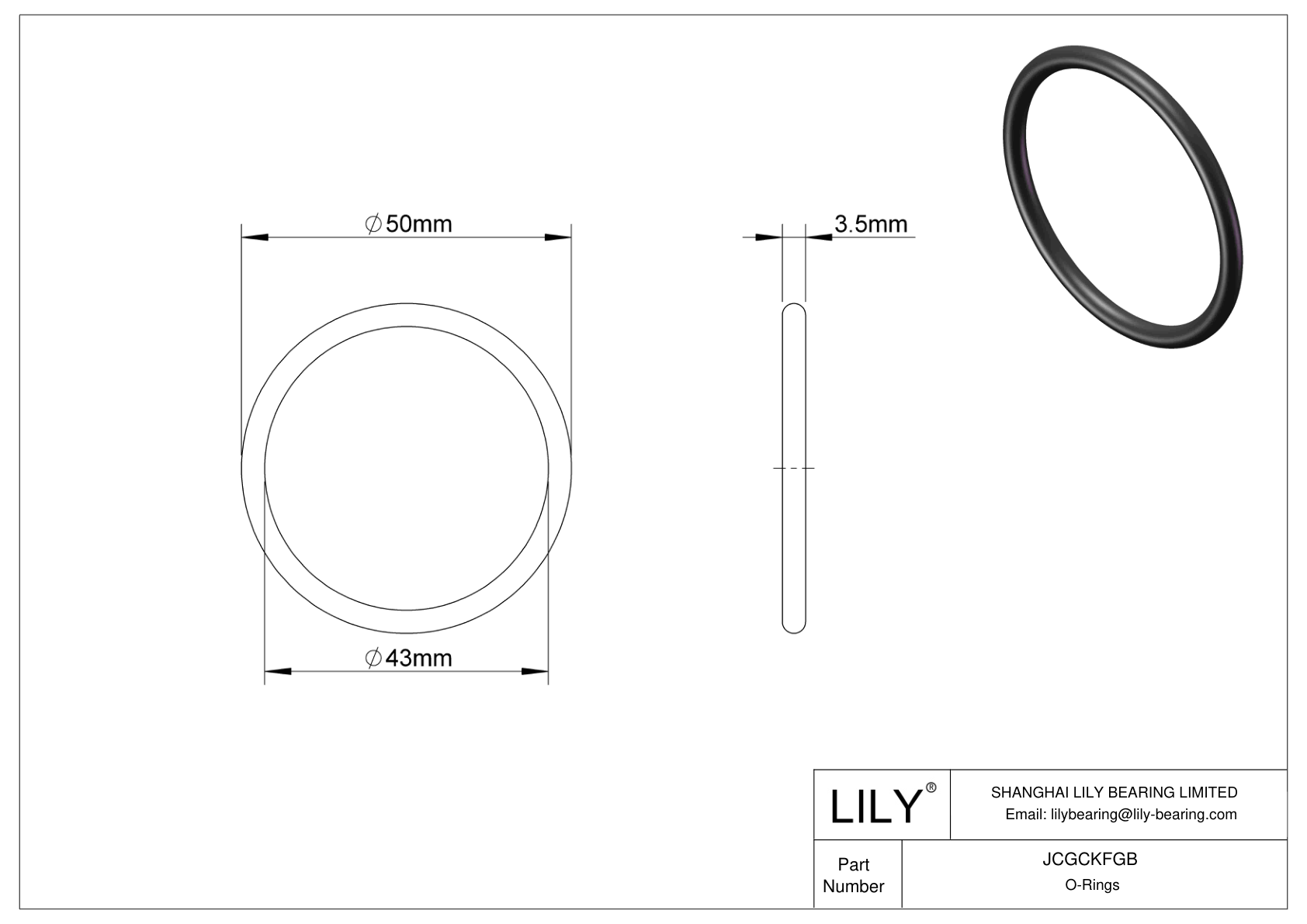 JCGCKFGB Oil Resistant O-Rings Round cad drawing