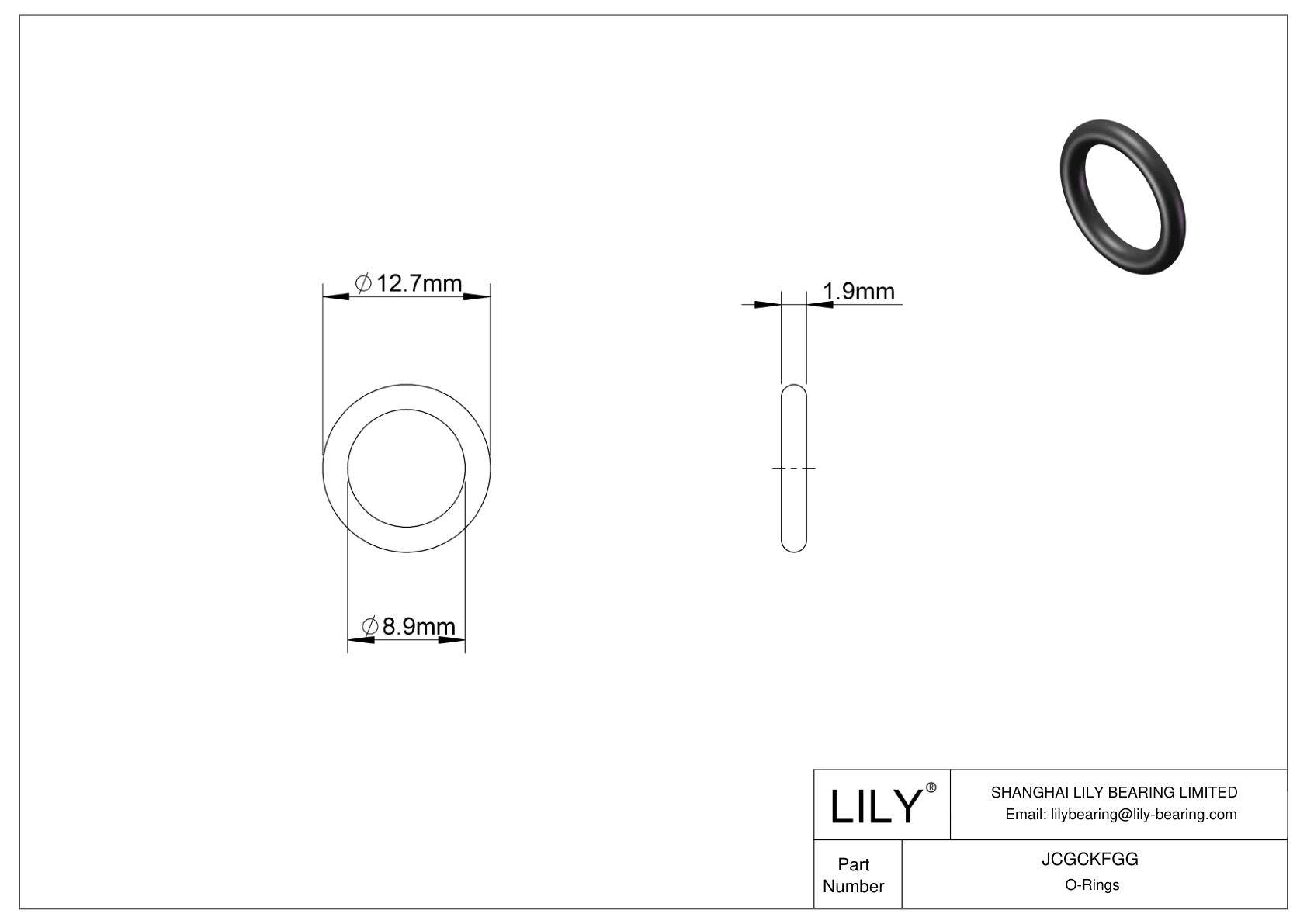 JCGCKFGG Oil Resistant O-Rings Round cad drawing