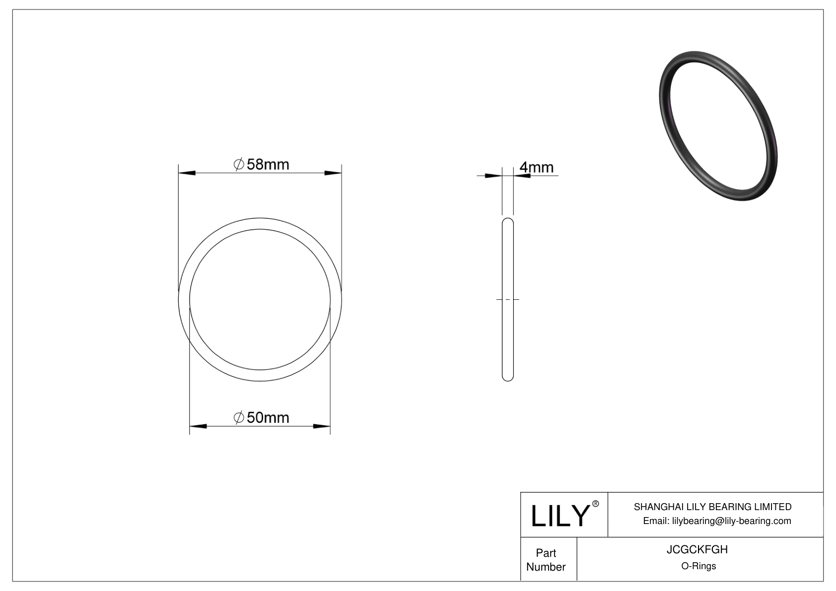 JCGCKFGH Oil Resistant O-Rings Round cad drawing