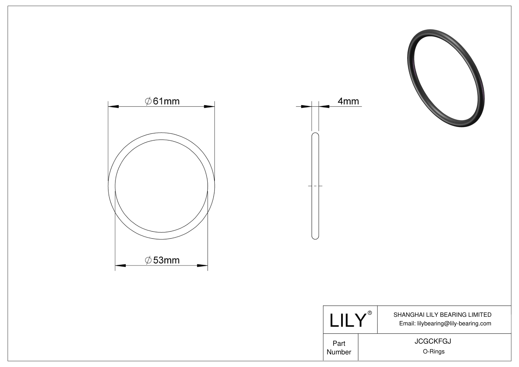 JCGCKFGJ Oil Resistant O-Rings Round cad drawing