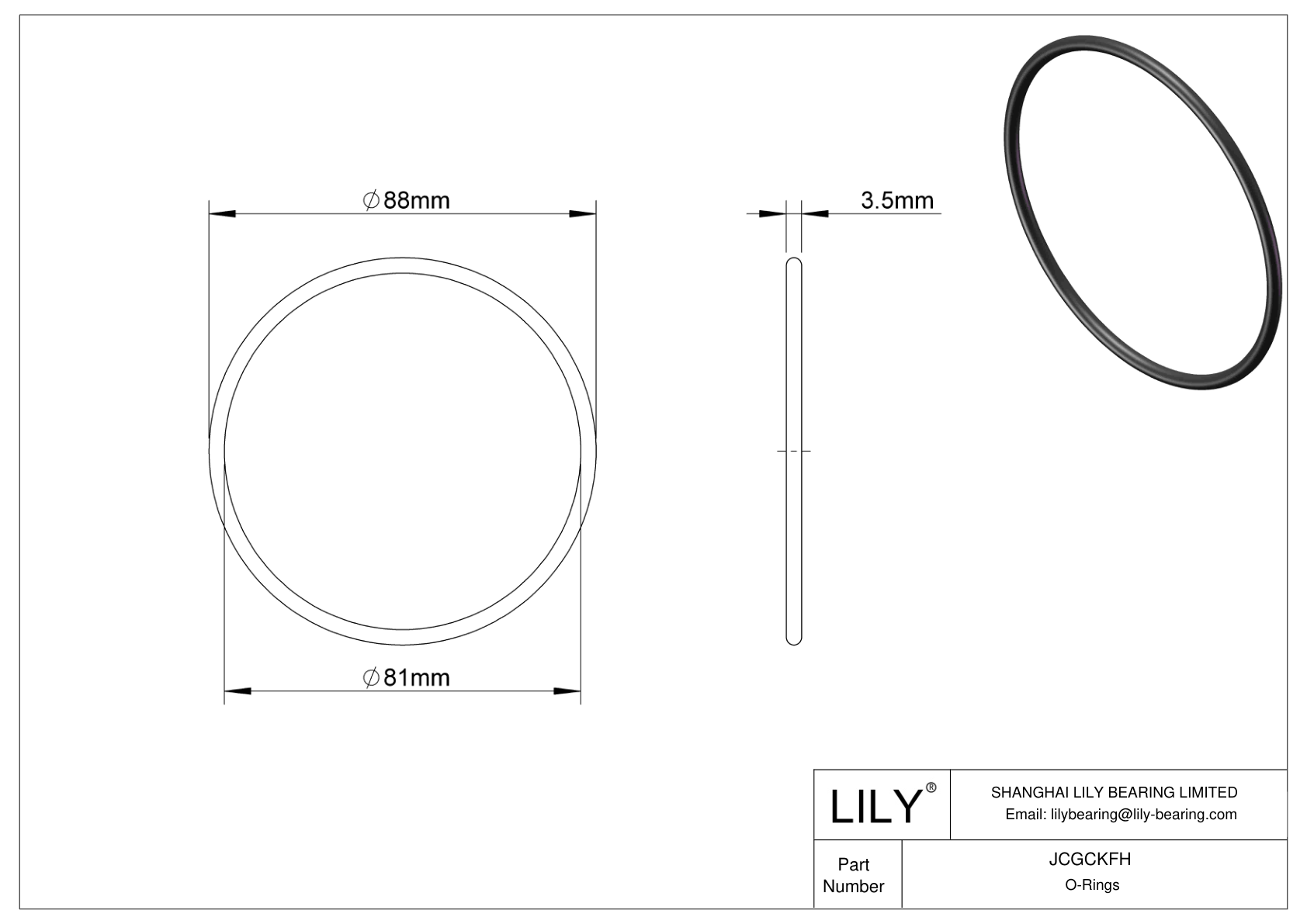 JCGCKFH Juntas tóricas redondas resistentes al aceite cad drawing