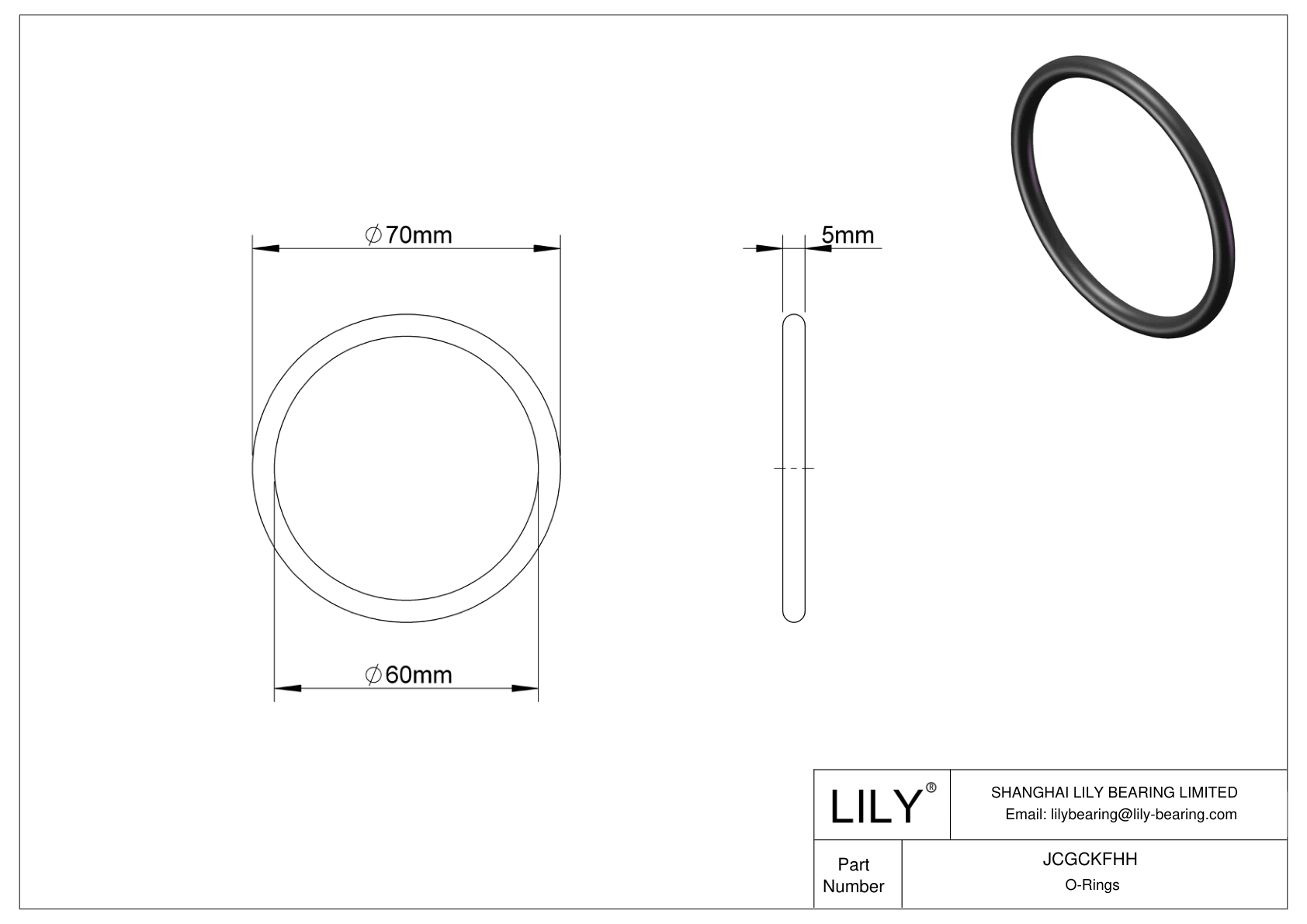 JCGCKFHH Juntas tóricas redondas resistentes al aceite cad drawing