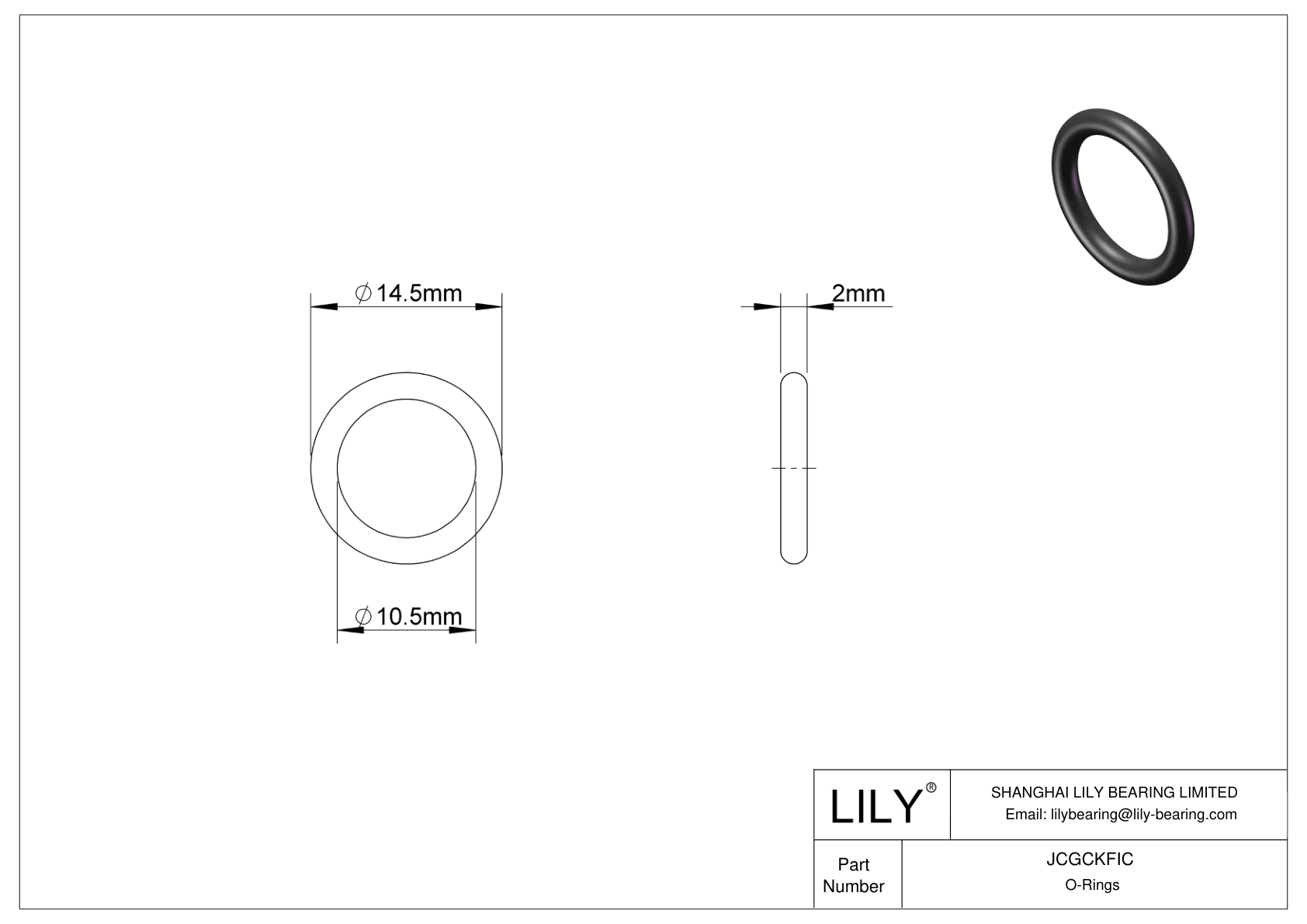 JCGCKFIC Juntas tóricas redondas resistentes al aceite cad drawing