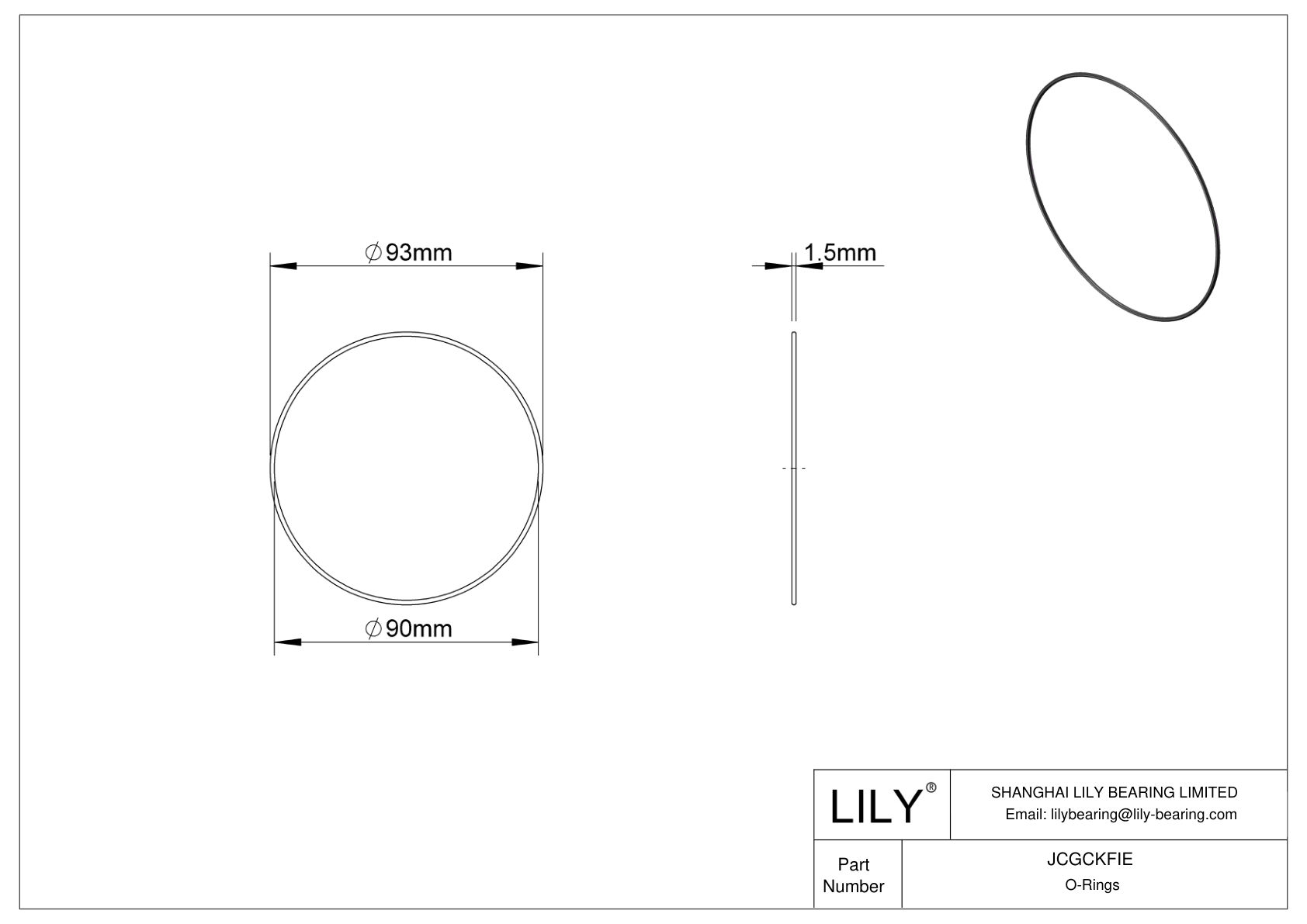 JCGCKFIE Oil Resistant O-Rings Round cad drawing