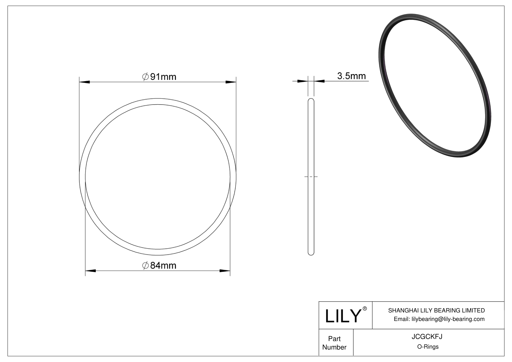 JCGCKFJ Juntas tóricas redondas resistentes al aceite cad drawing