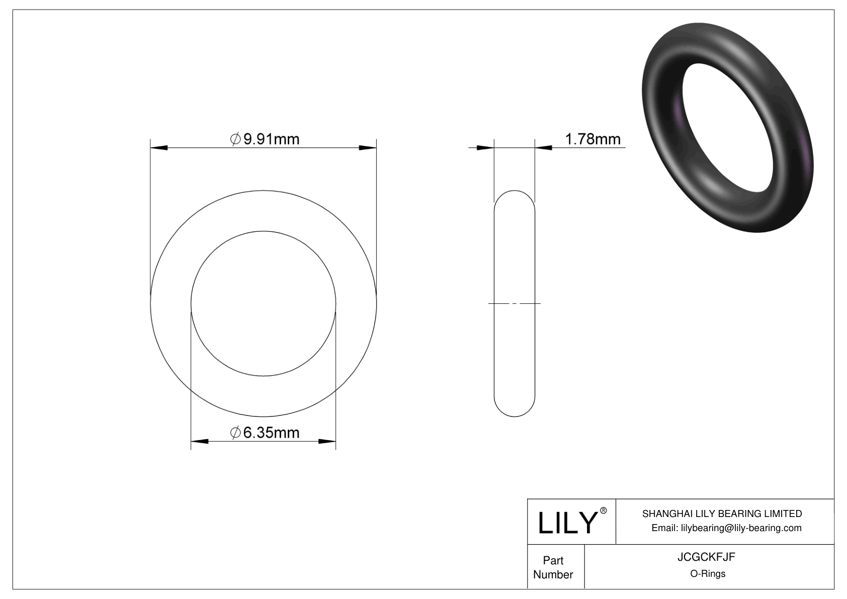 JCGCKFJF Oil Resistant O-Rings Round cad drawing