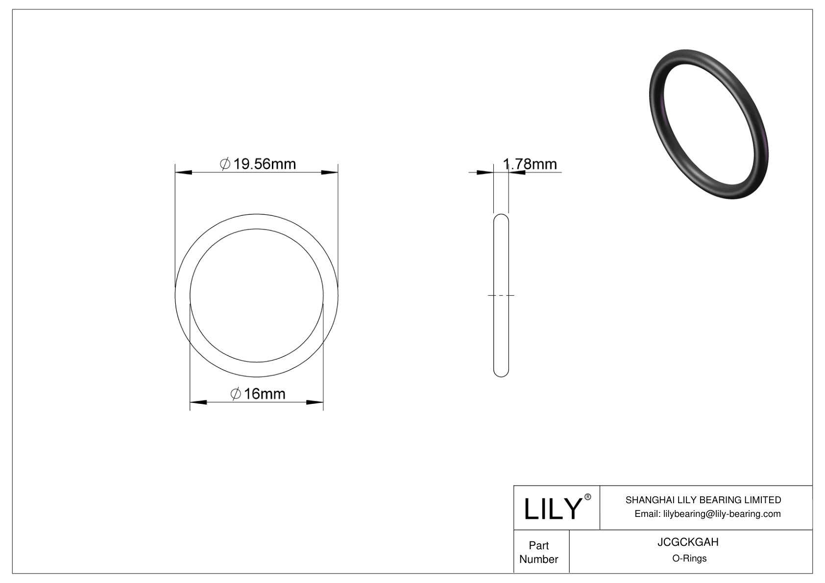 JCGCKGAH Juntas tóricas redondas resistentes al aceite cad drawing