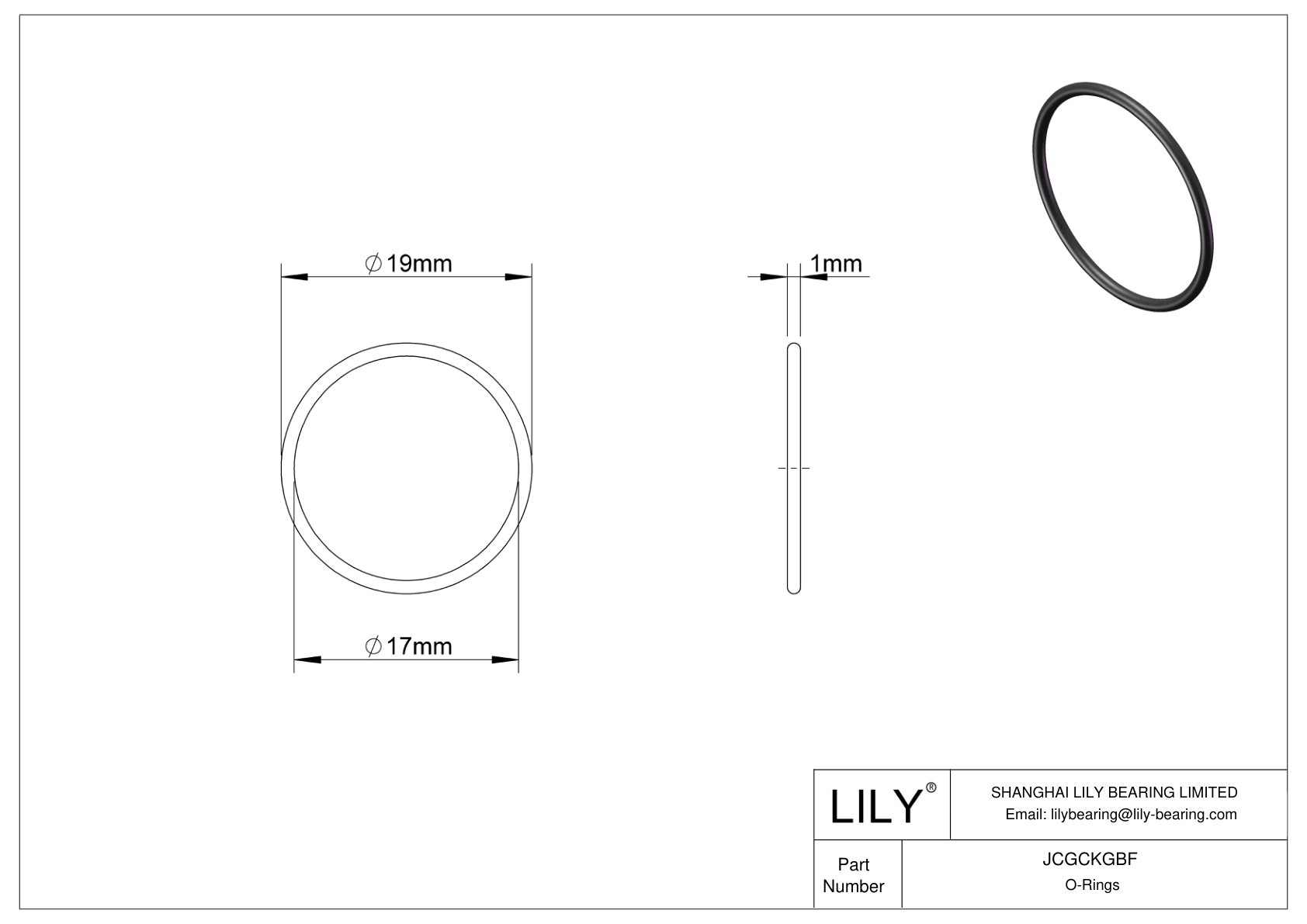 JCGCKGBF Oil Resistant O-Rings Round cad drawing