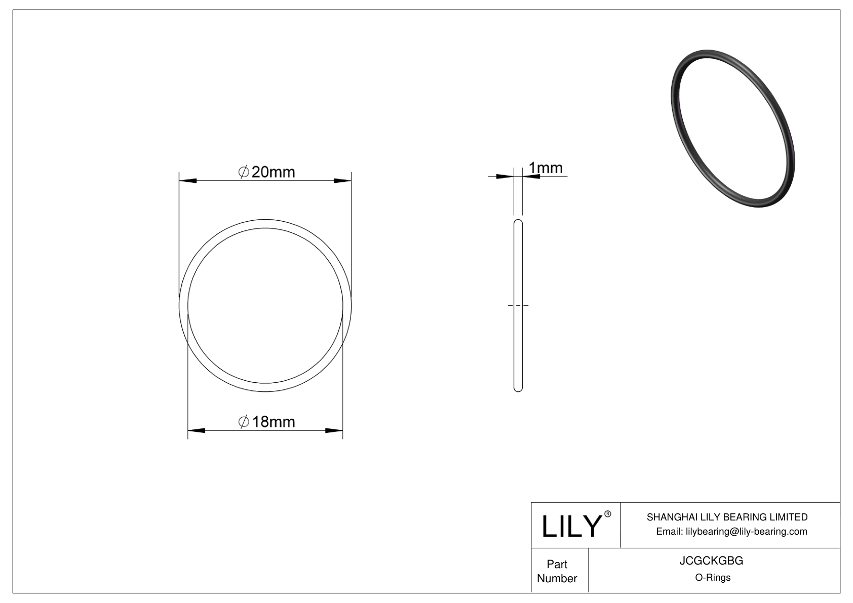 JCGCKGBG Juntas tóricas redondas resistentes al aceite cad drawing