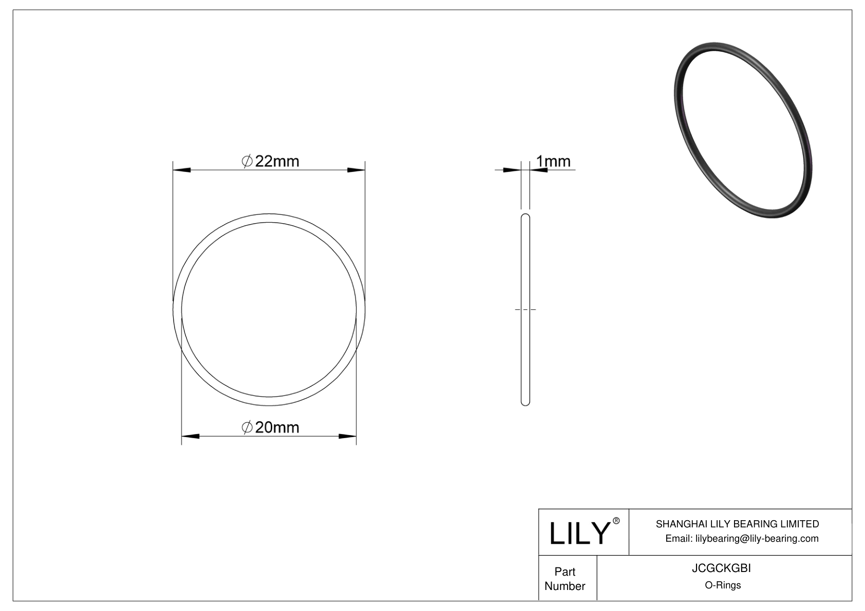 JCGCKGBI Oil Resistant O-Rings Round cad drawing