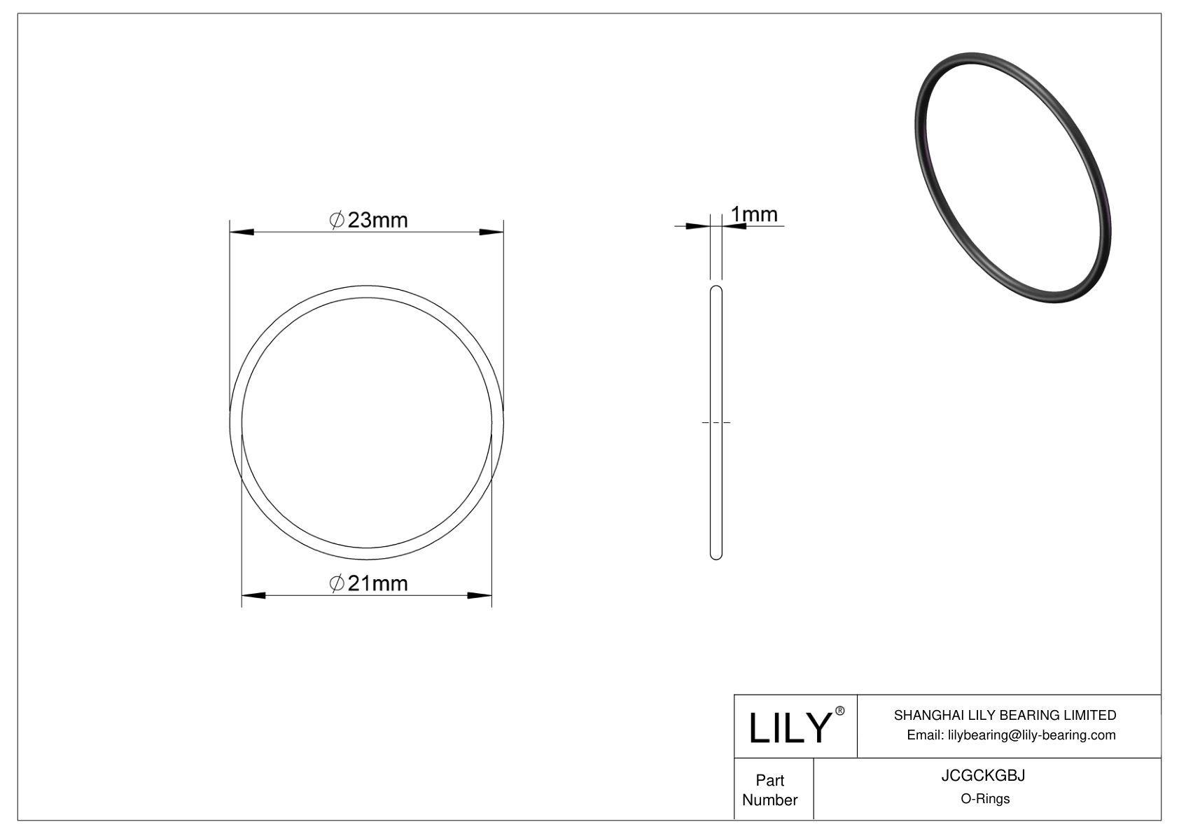 JCGCKGBJ Oil Resistant O-Rings Round cad drawing