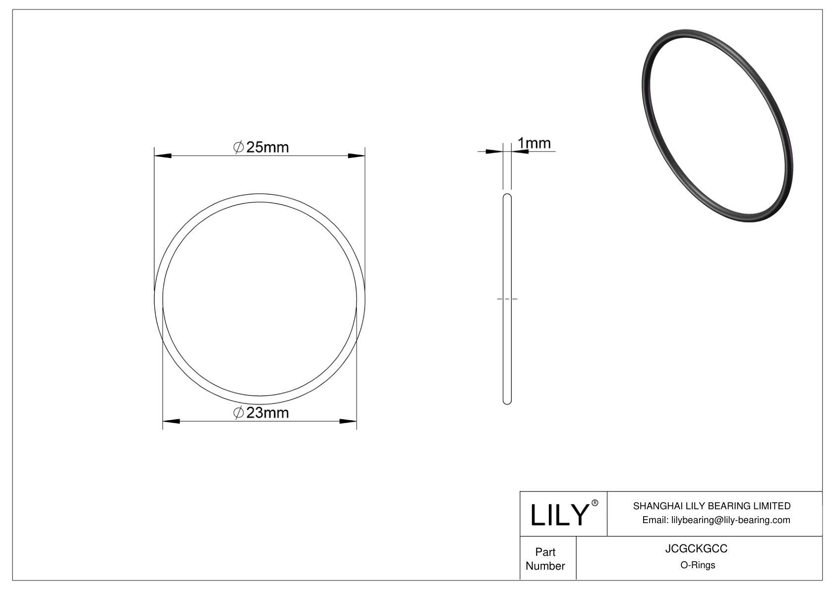 JCGCKGCC Juntas tóricas redondas resistentes al aceite cad drawing