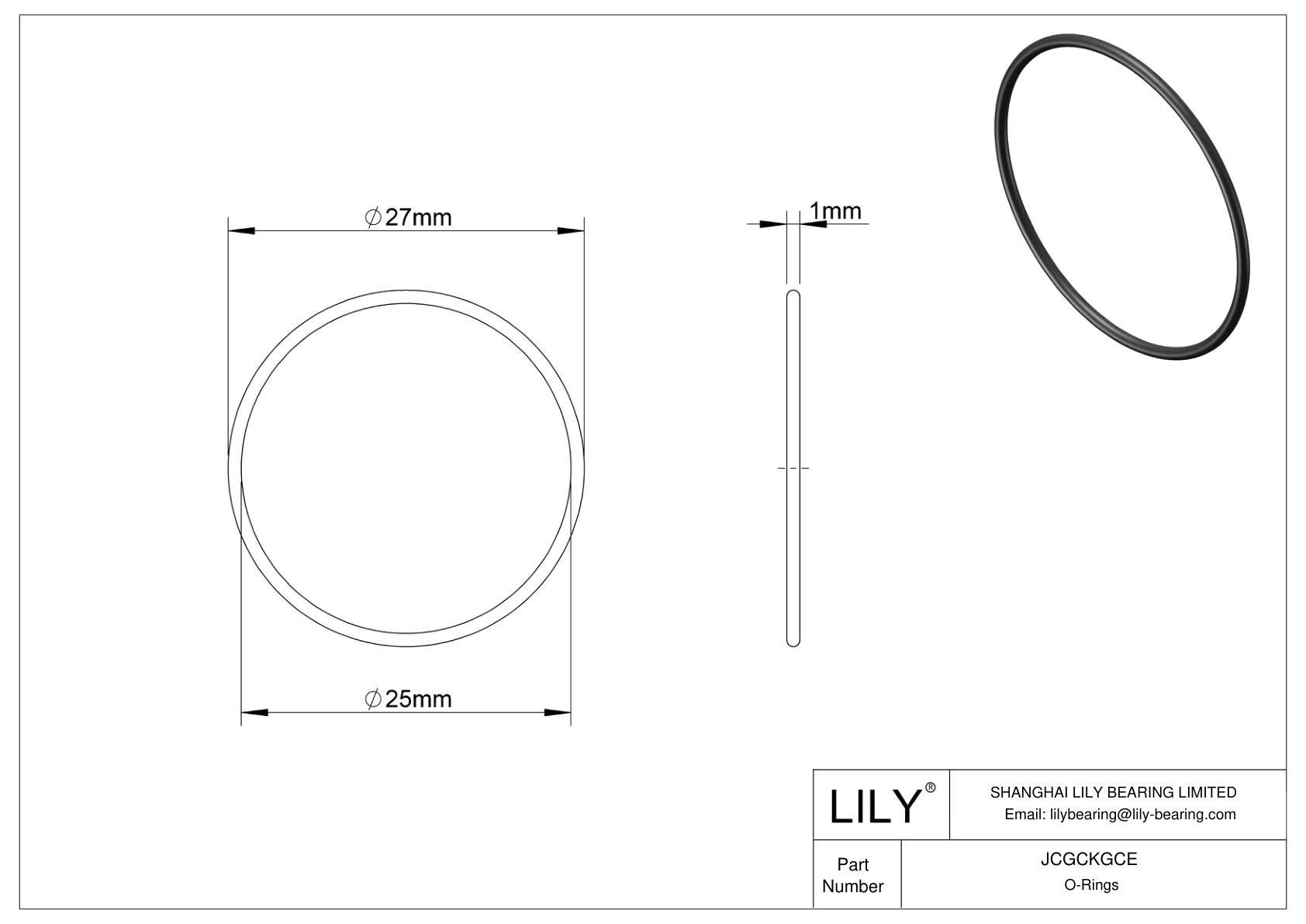 JCGCKGCE Juntas tóricas redondas resistentes al aceite cad drawing