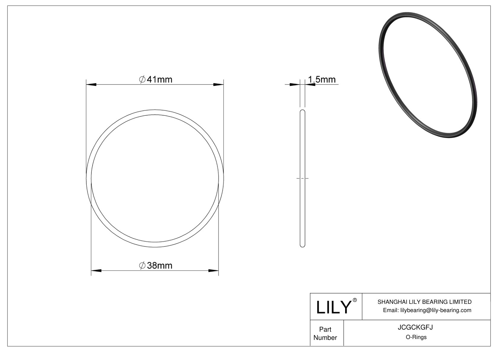 JCGCKGFJ Oil Resistant O-Rings Round cad drawing