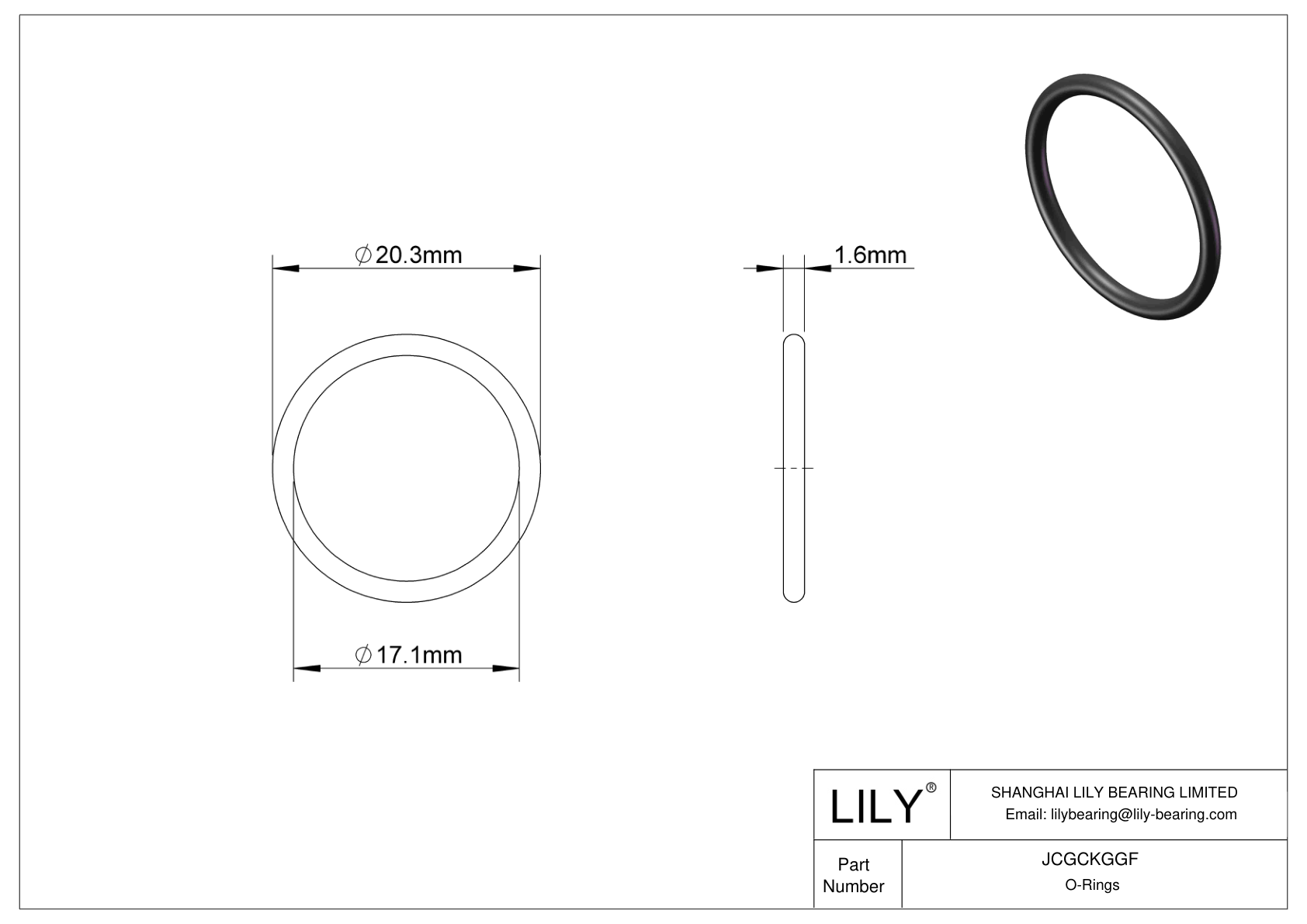 JCGCKGGF Juntas tóricas redondas resistentes al aceite cad drawing