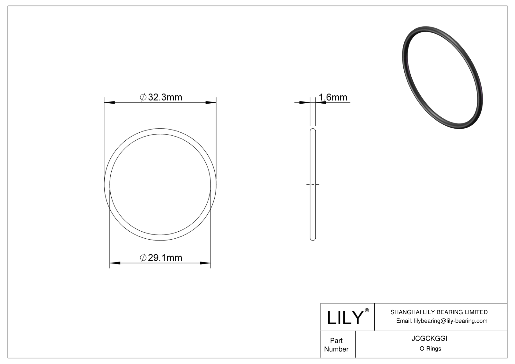 JCGCKGGI Oil Resistant O-Rings Round cad drawing