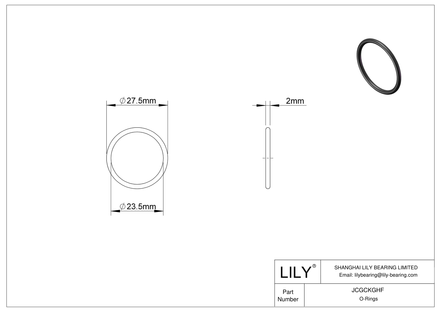 JCGCKGHF Juntas tóricas redondas resistentes al aceite cad drawing